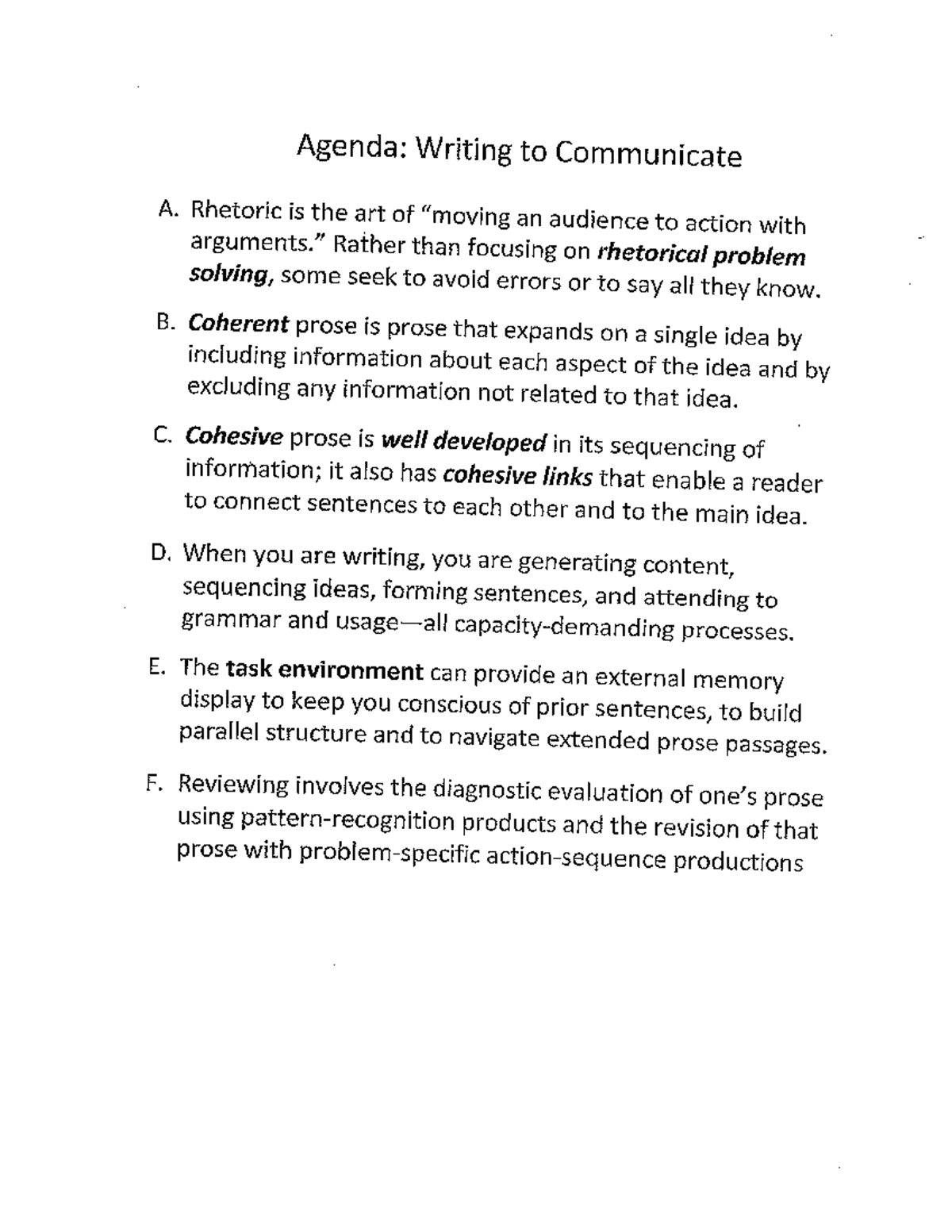 Writing to Communicate Lecture Agenda and Visuals DEF - PSY 2563 - StuDocu