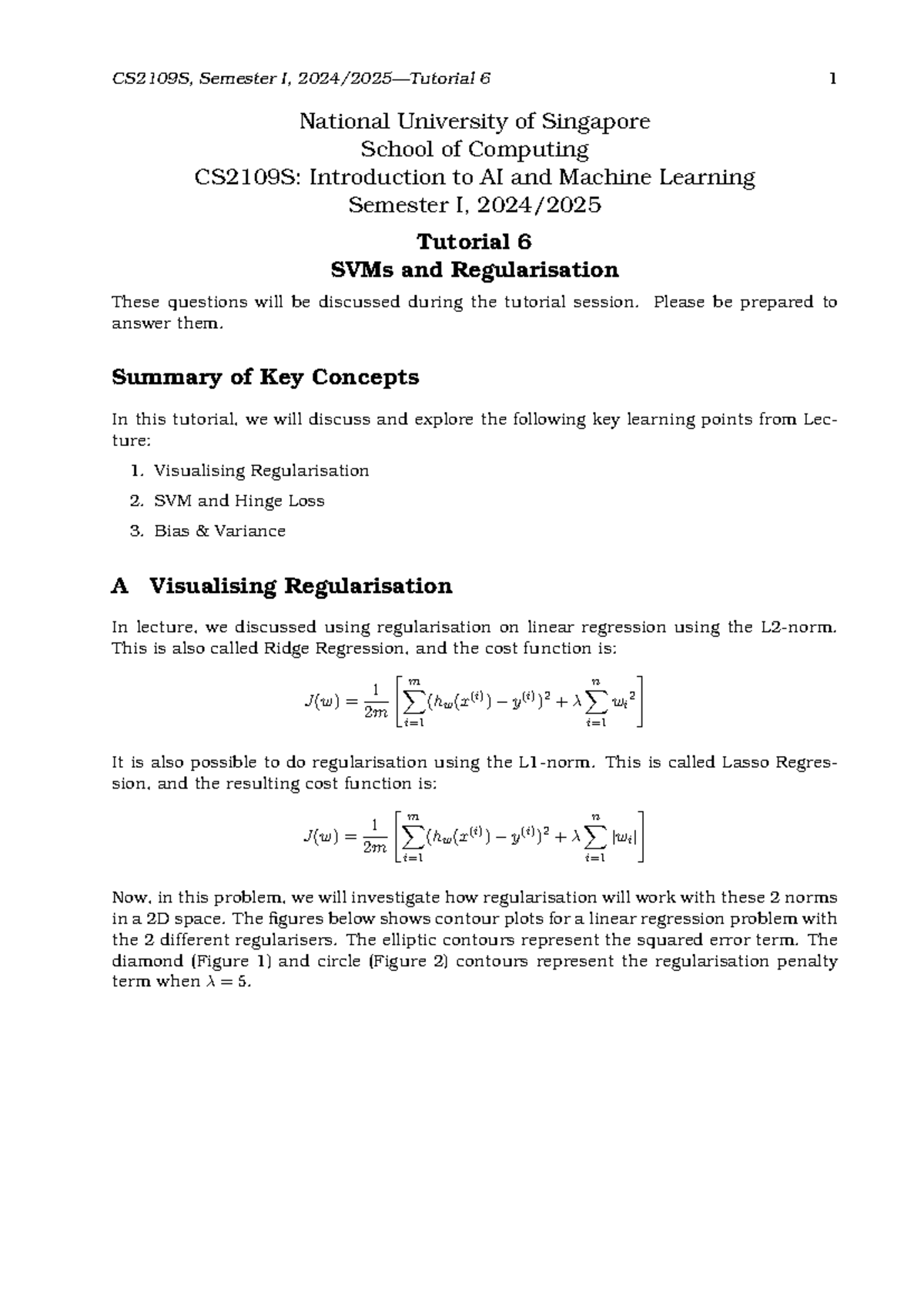 Tutorial 6 - National University of Singapore School of Computing ...