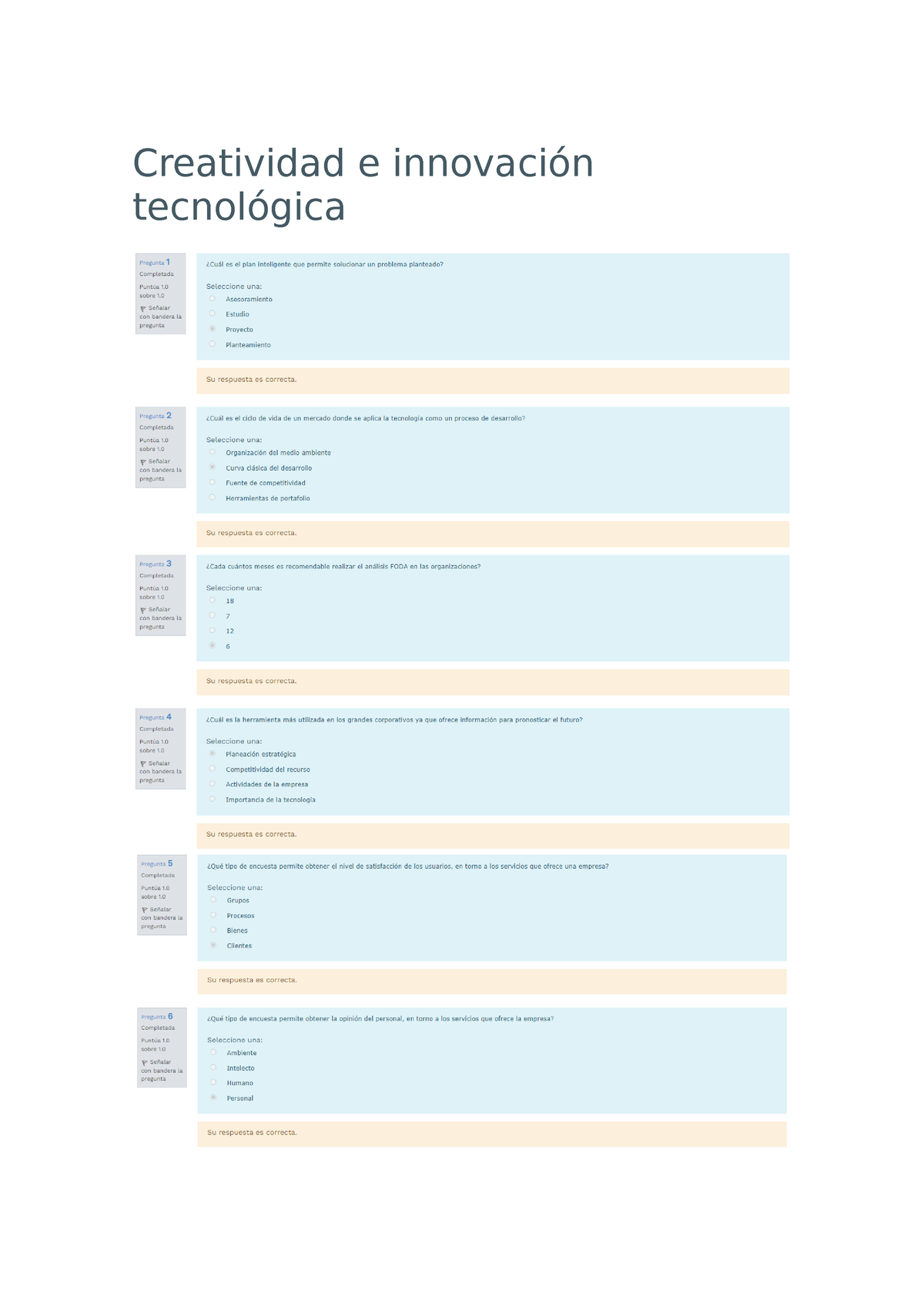 Creatividad E Innovación Tecnológica Examen 3-4 - Creatividad E ...