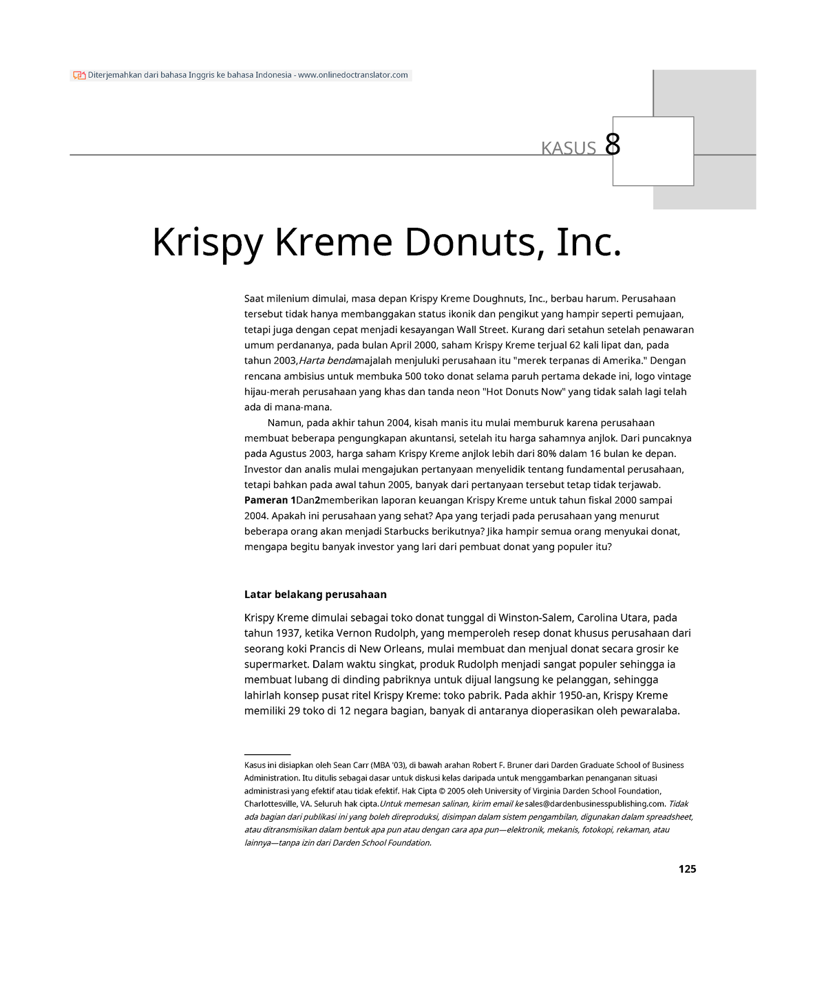 krispy kreme case study conclusion