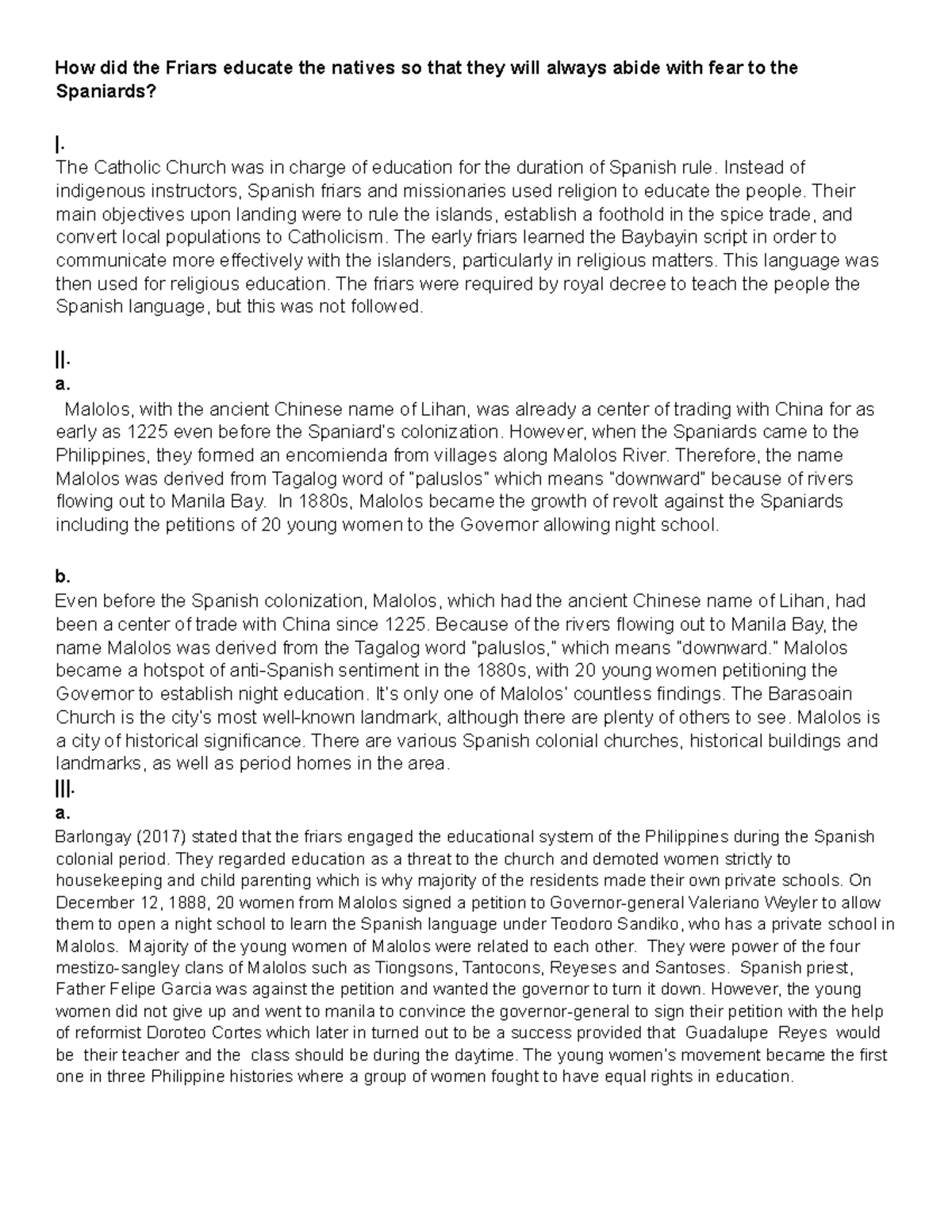 Rizal - Nothing - How did the Friars educate the natives so that they ...