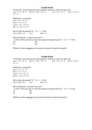 Quiz sobre o cálculo do discriminante de um polinômio - teste de matemática  online - Solumaths