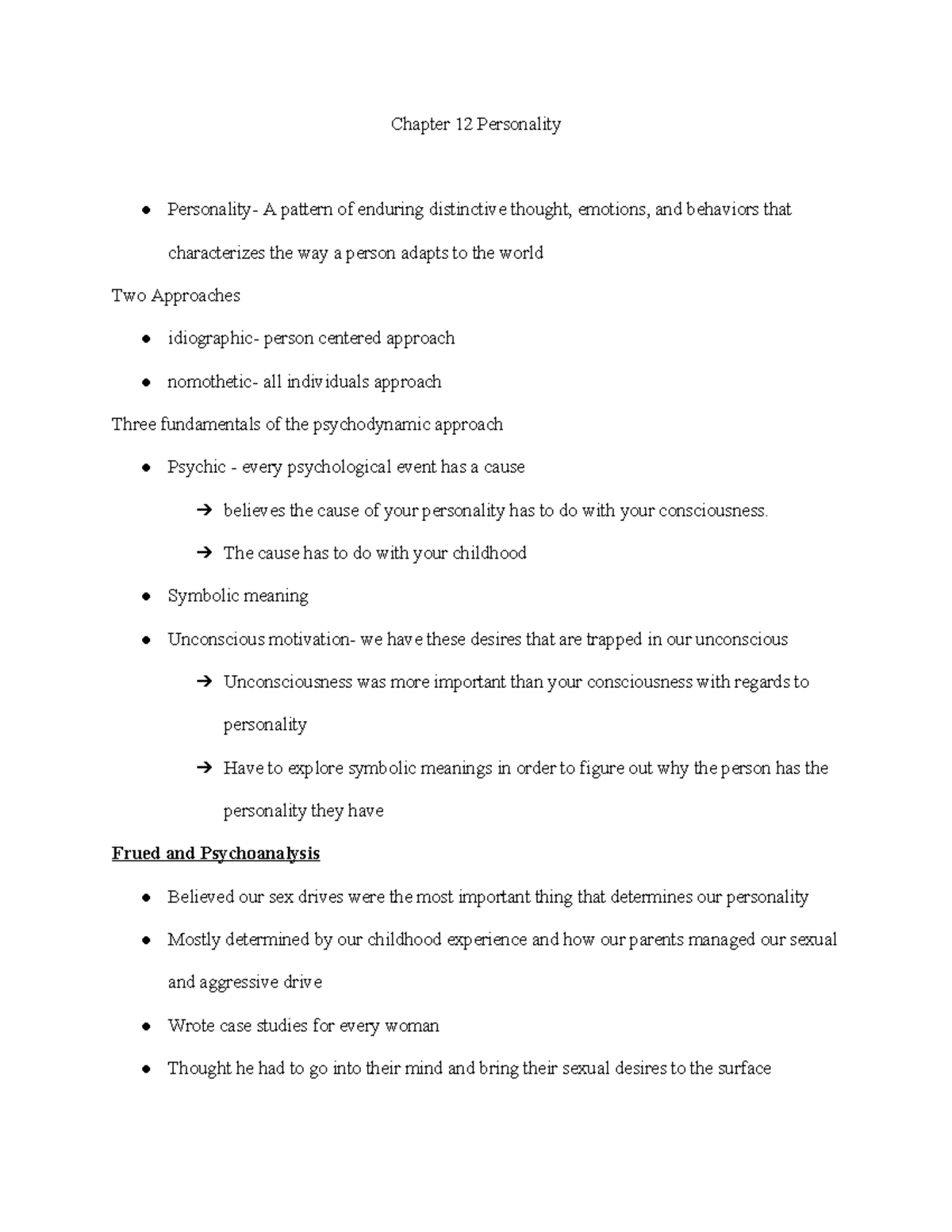 Chapter 12 personality 1 chapter 12 personality personality a