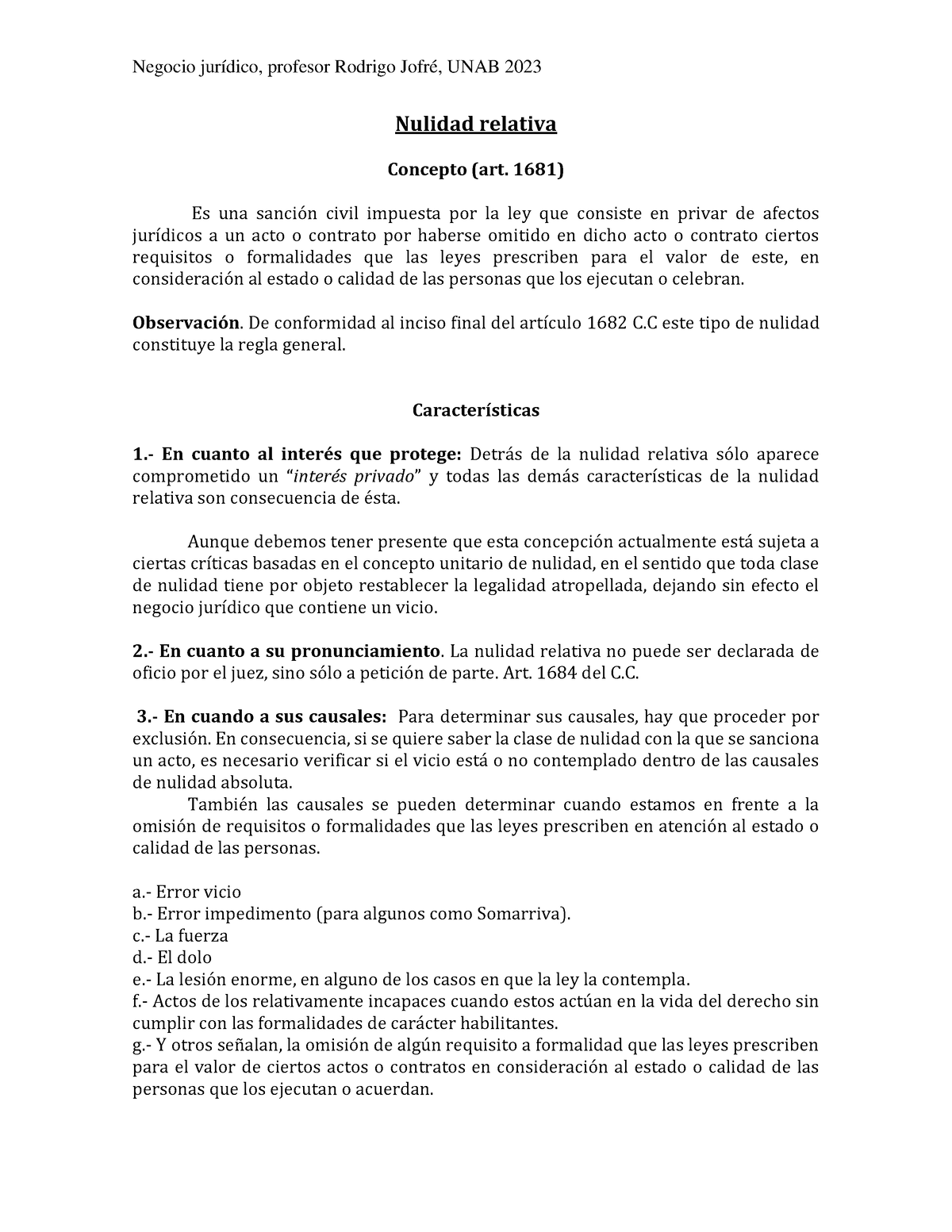 La Nulidad Relativa Y Otras Clases De Nulidad - Nulidad Relativa ...