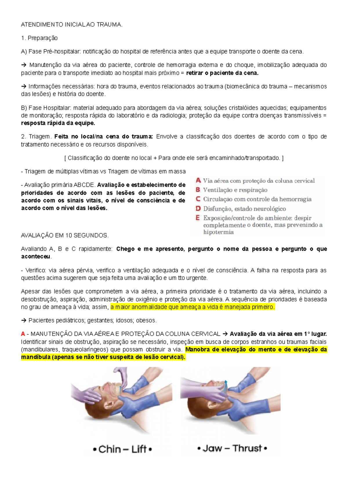 Atendimento Inicial Ao Trauma - ATENDIMENTO INICIAL AO TRAUMA ...