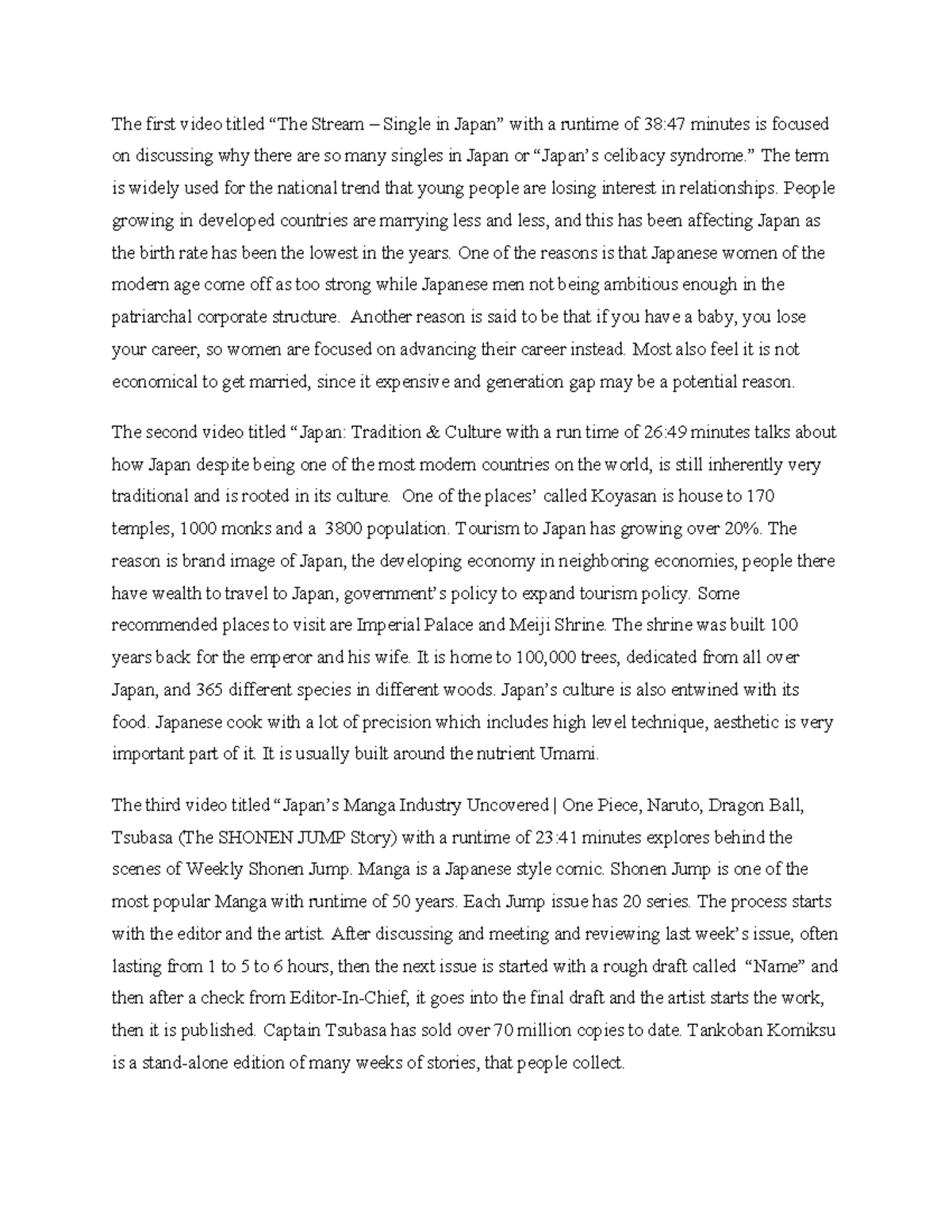 Japan Assignment - The first video titled “The Stream – Single in Japan ...