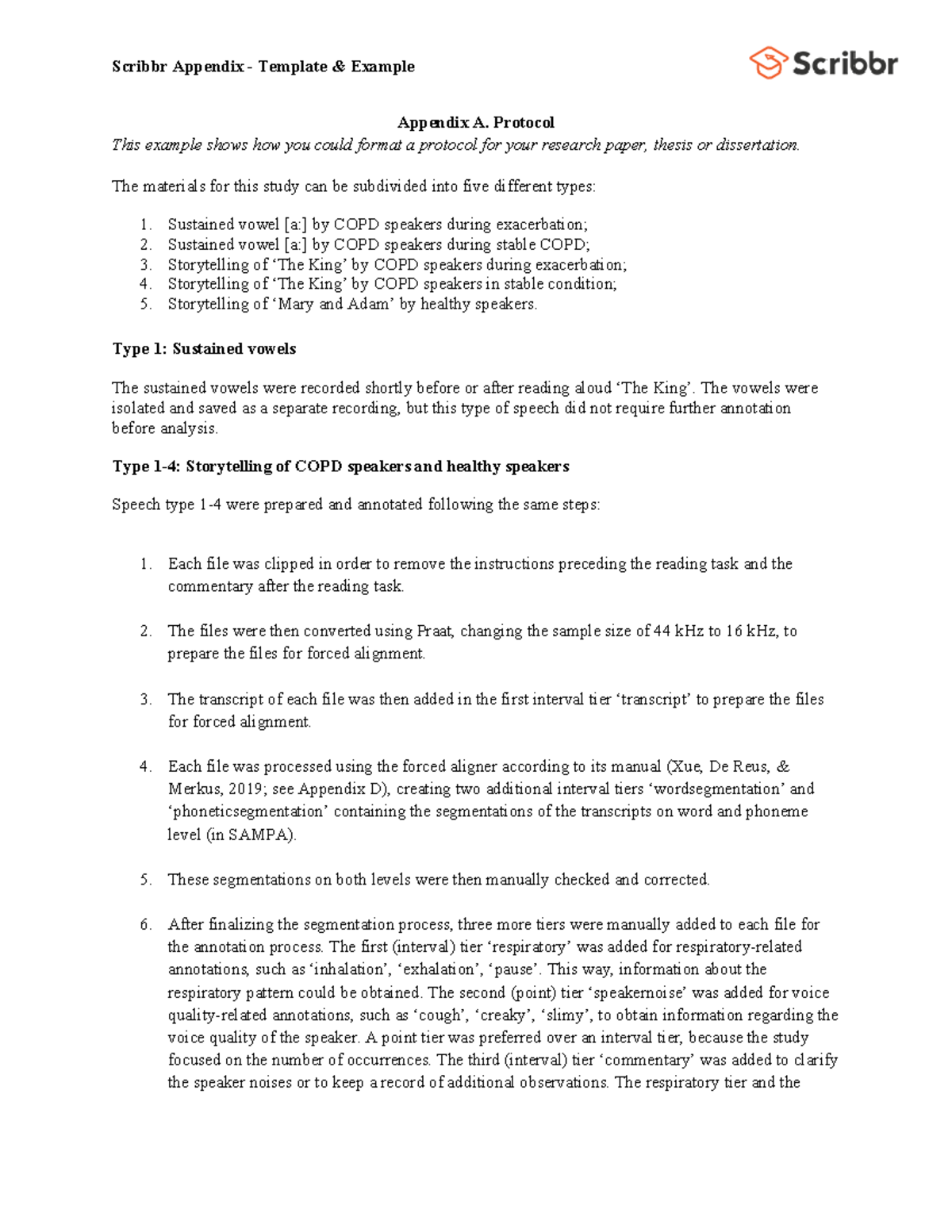 Appendix-Template - appendix ex - Appendix A. Protocol This example ...