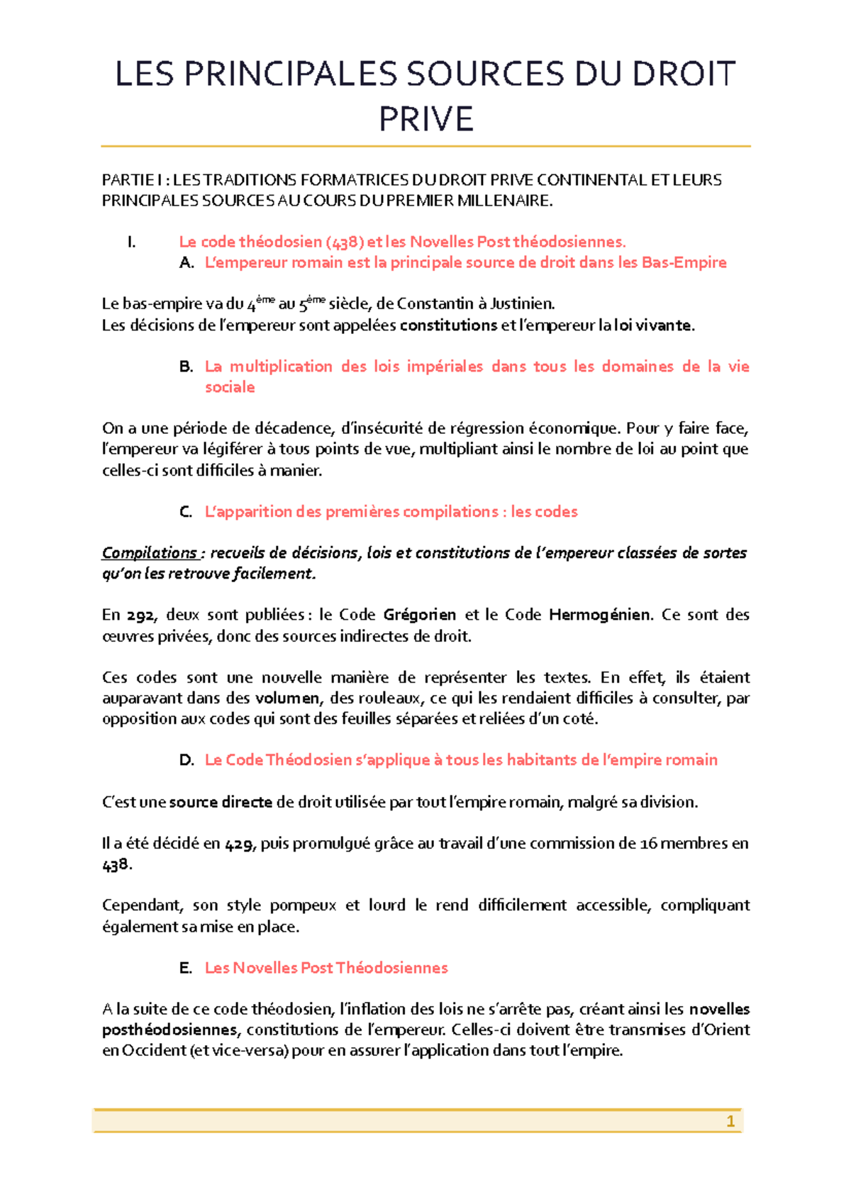3.1. Les principales sources du droit privé - PRIVE PARTIE I : LES ...