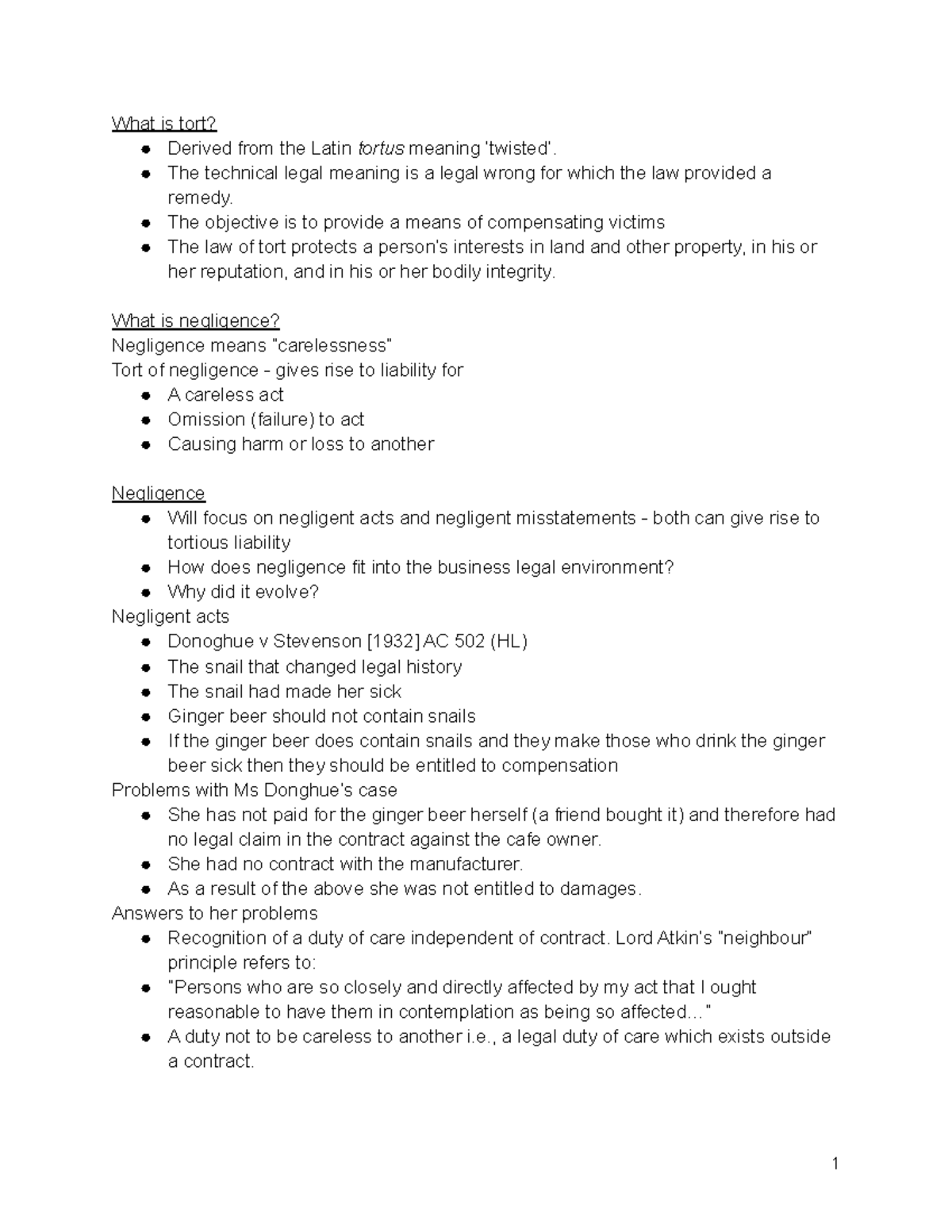 week-5-tort-of-negligence-what-is-tort-derived-from-the-latin-tortus