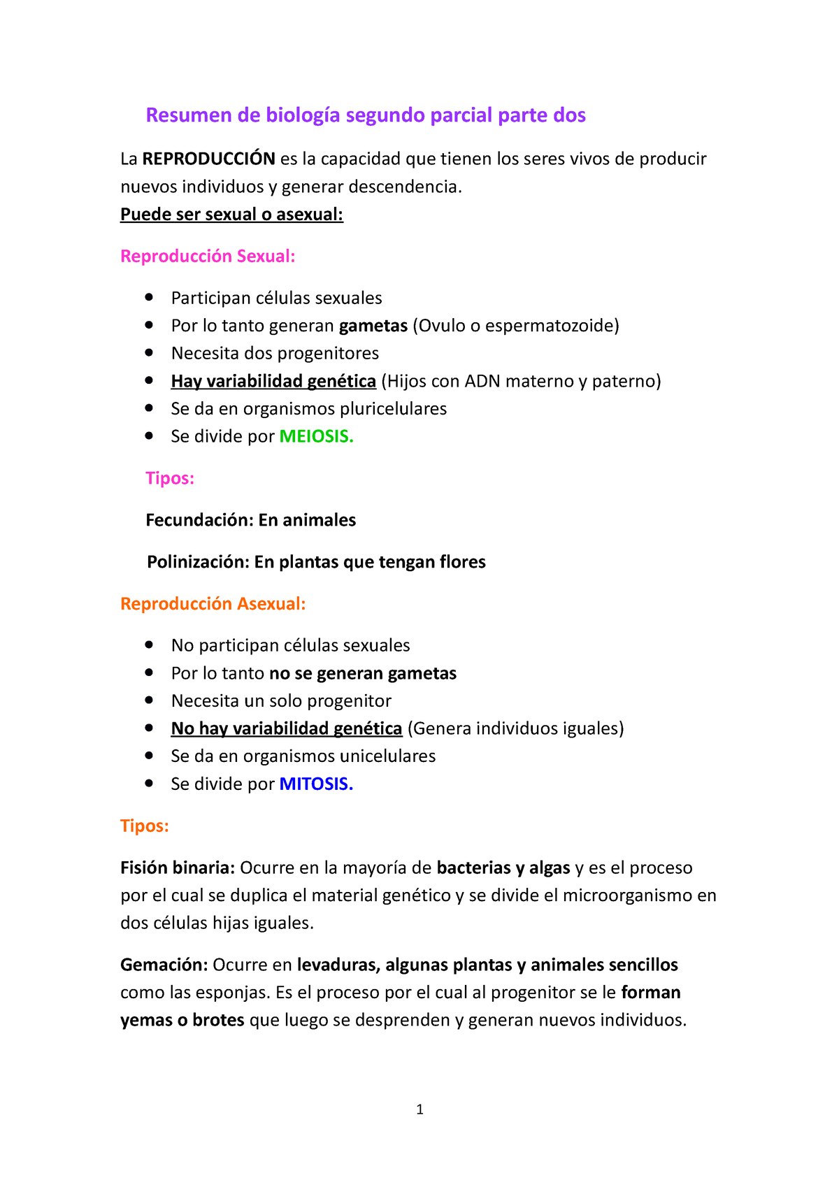 Resumen De Biología Segundo Parcial - Biología - UBA - Studocu