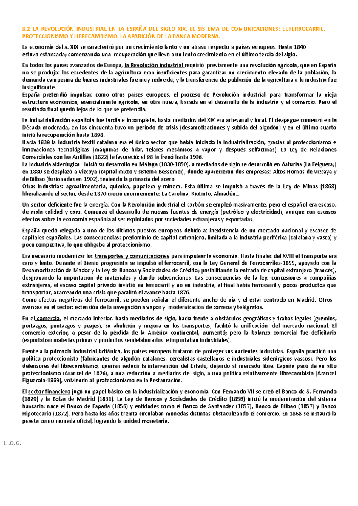 82 apuntes para selectividad, segundo bloque Historia de España