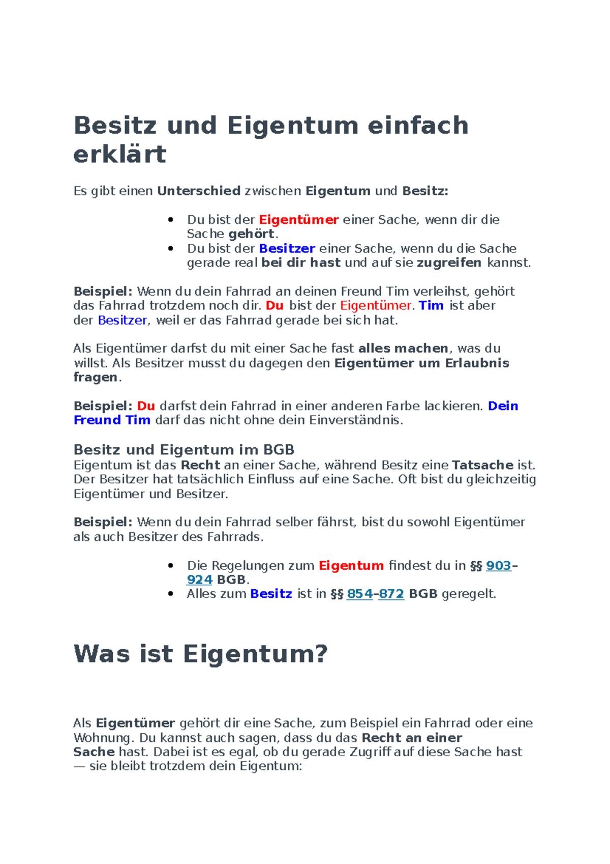 Besitz Und Eigentum Einfach Erklärt - Besitz Und Eigentum Einfach ...