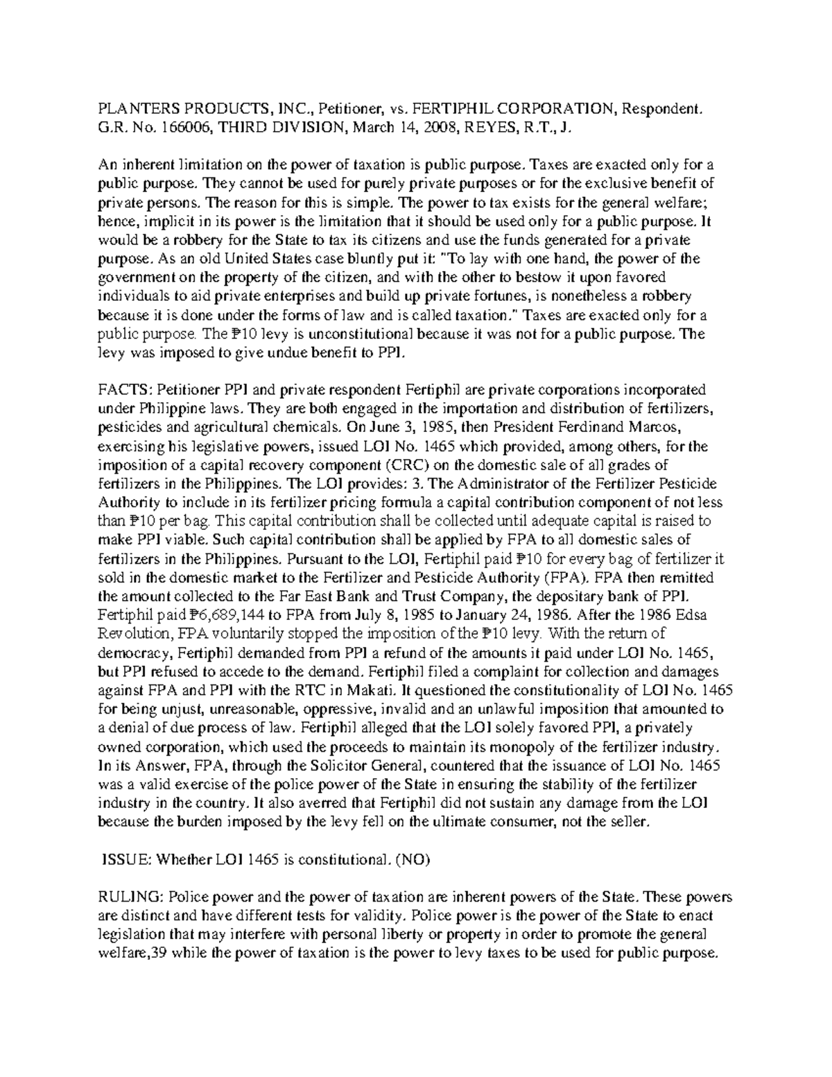 50 Planters Product, Inc. v. Fertiphil Phil. Corp., 548 SCRA 485