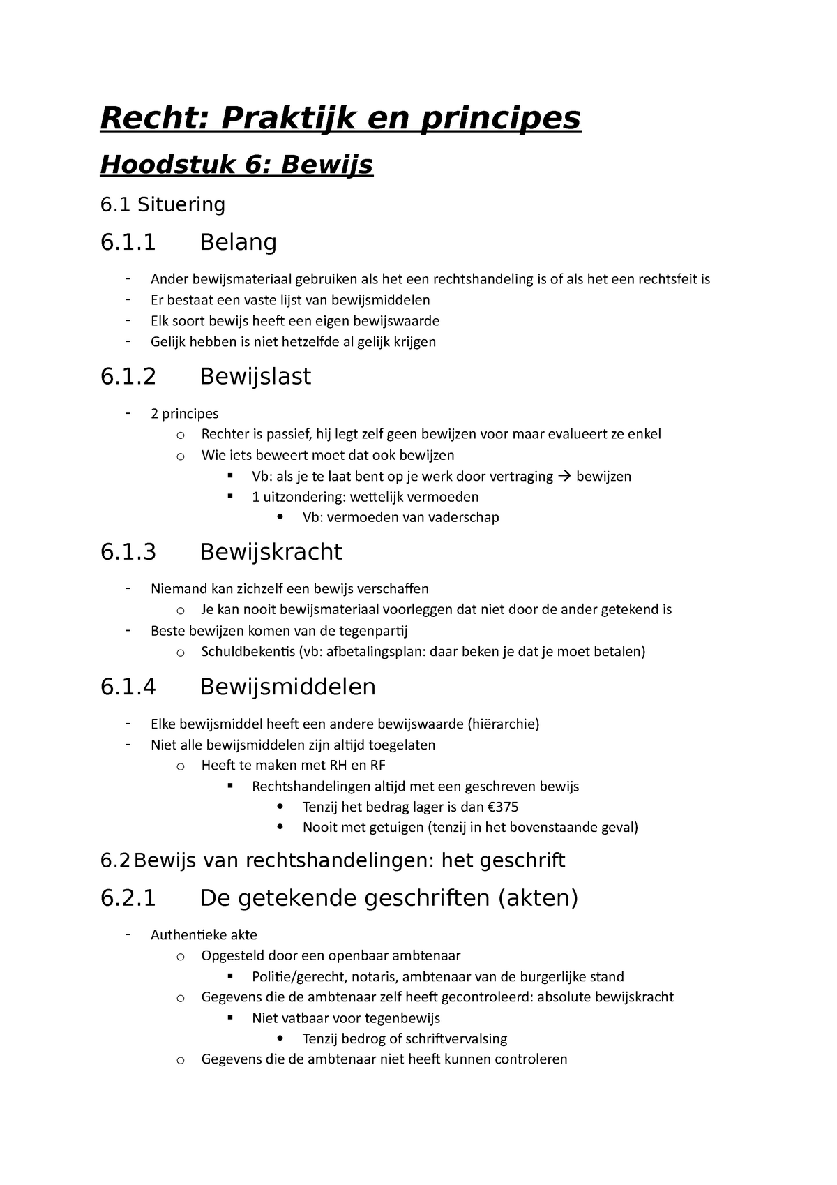 Samenvatting Hoofdstuk 6 - Recht: Praktijk En Principes Hoodstuk 6 ...