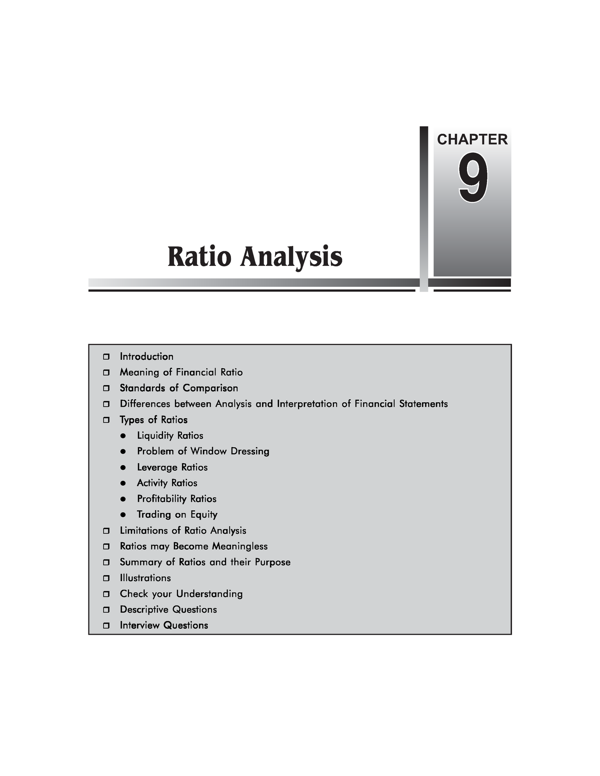 Ratio Analysis - Meaning and Types