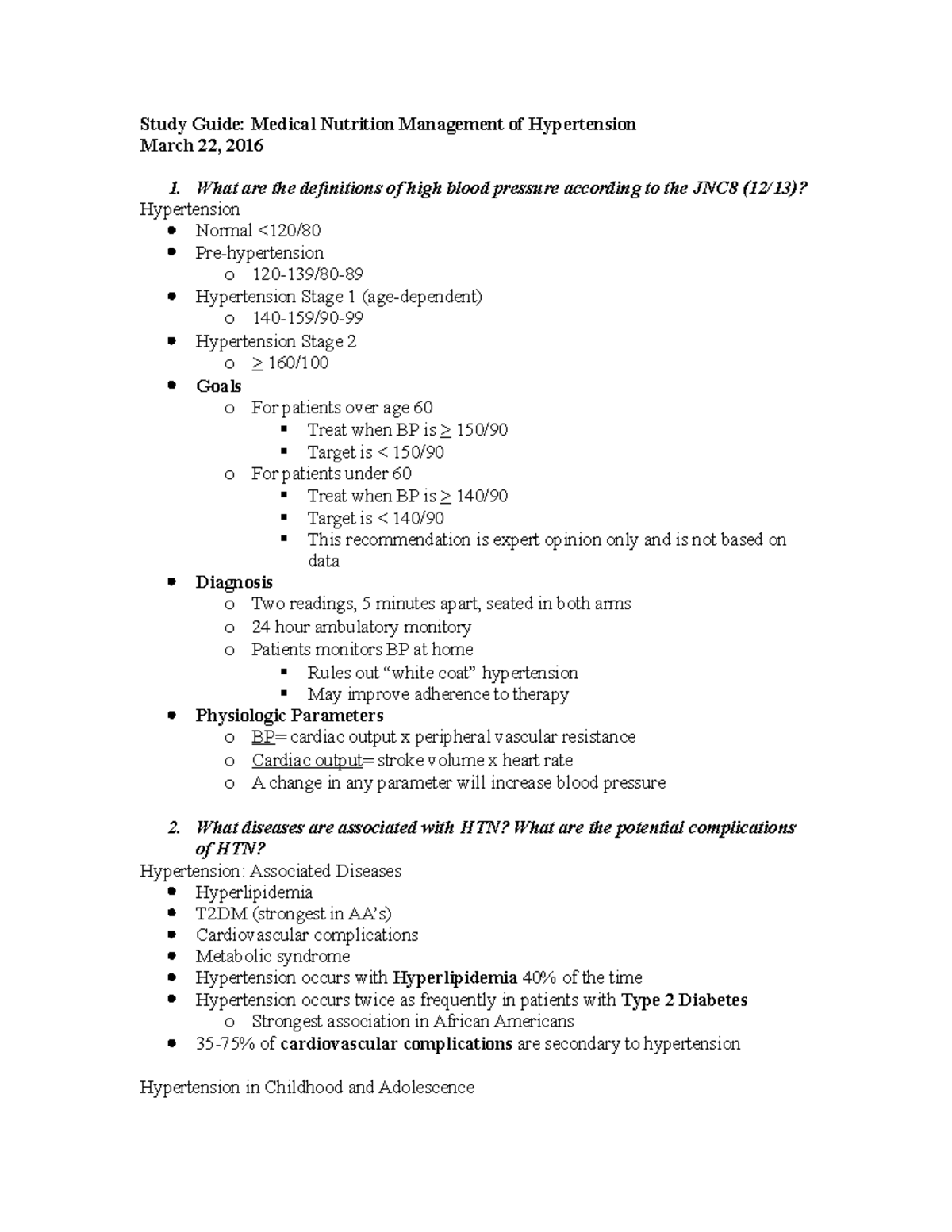 Study Guide 4 Htn M6240 Studocu