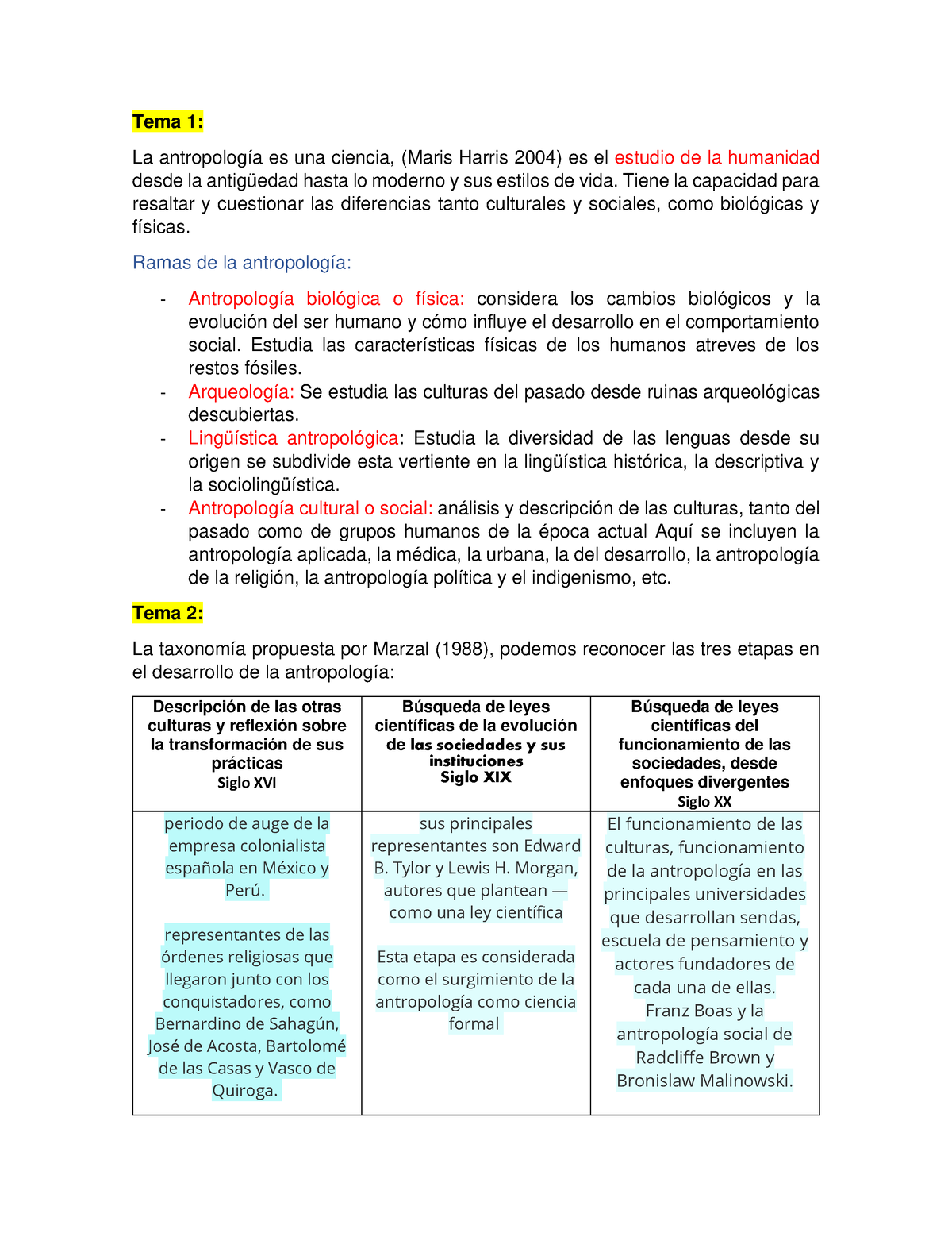 GUIA DE Estudio Antropologia - Tema 1: La Antropología Es Una Ciencia ...