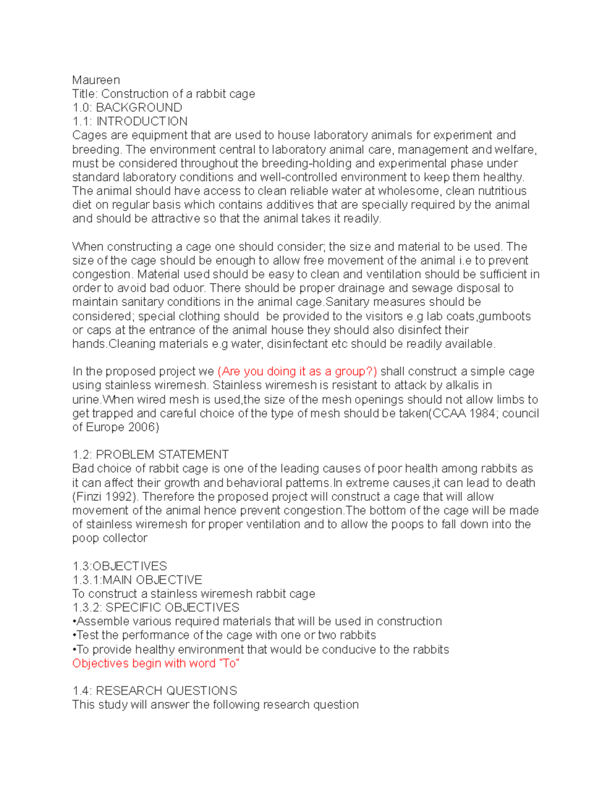Maureen - It contains a course project - Maureen Title: Construction of ...
