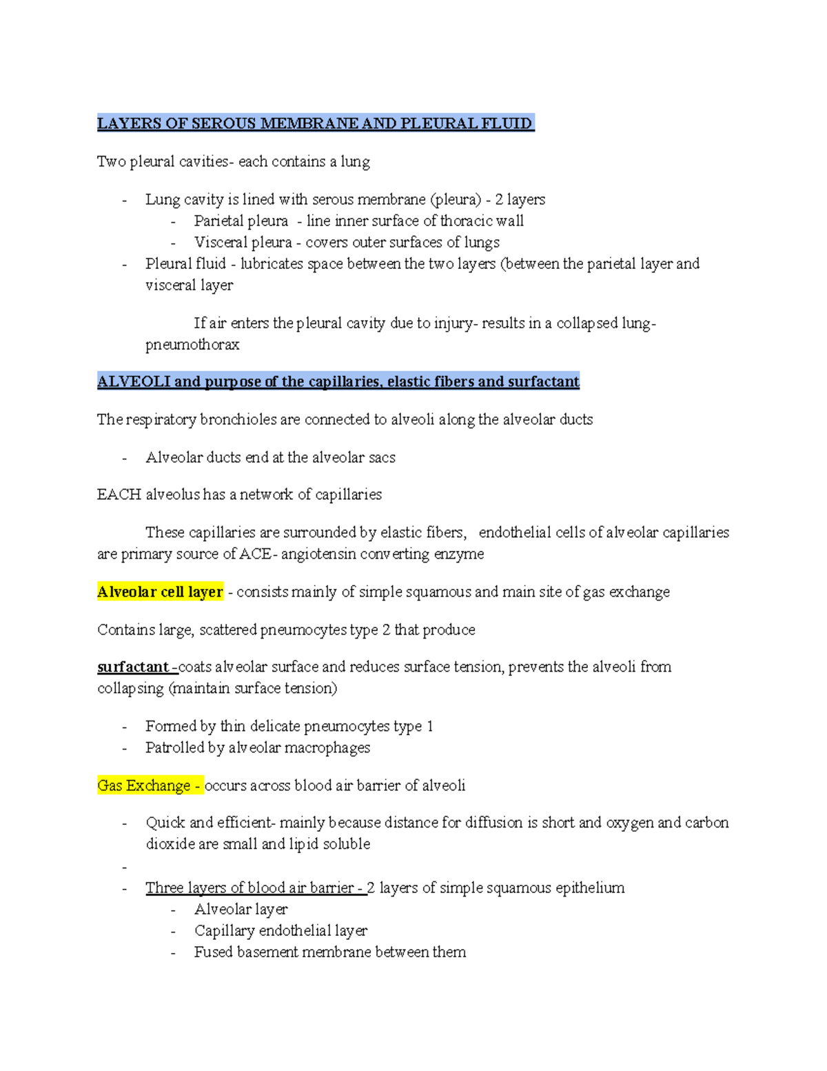 Layers OF Serous Membrane AND Pleural Fluid - LAYERS OF SEROUS MEMBRANE ...