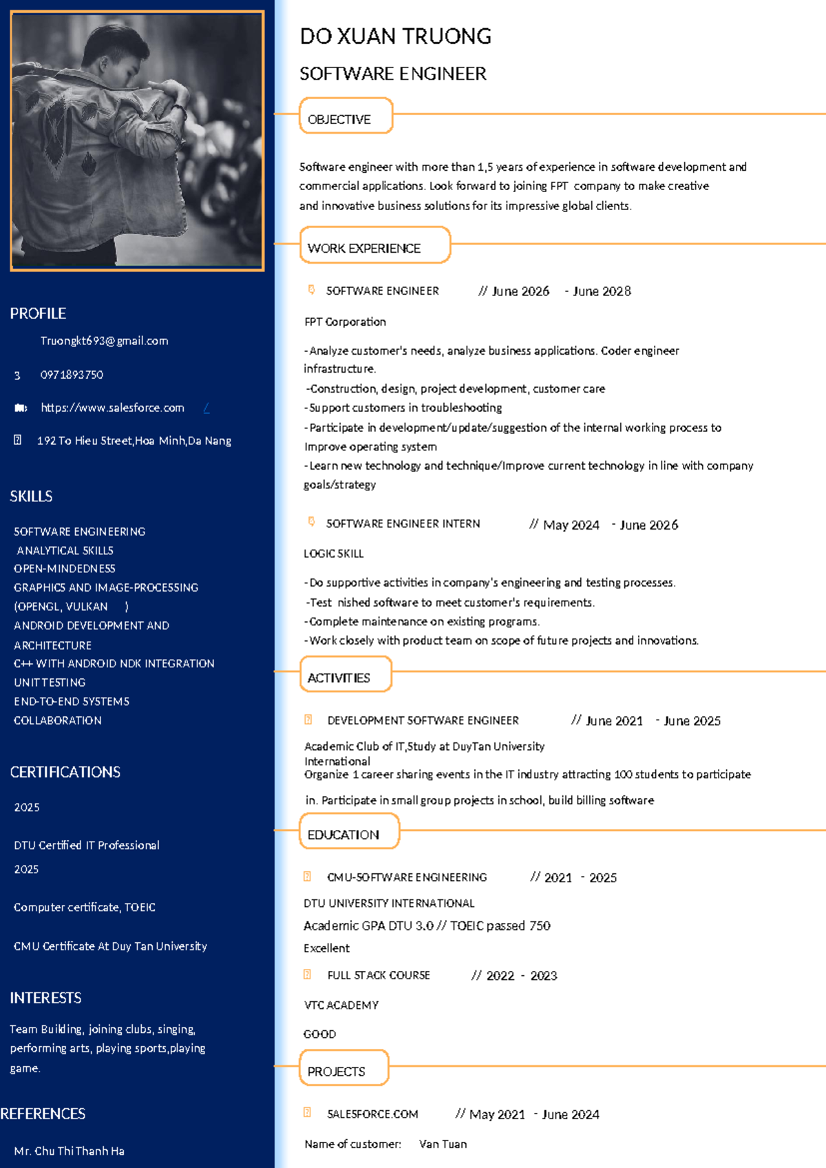 Nguyen DINH TUAN CV IT Software Engineer - PROFILE Truongkt693@gmail ...