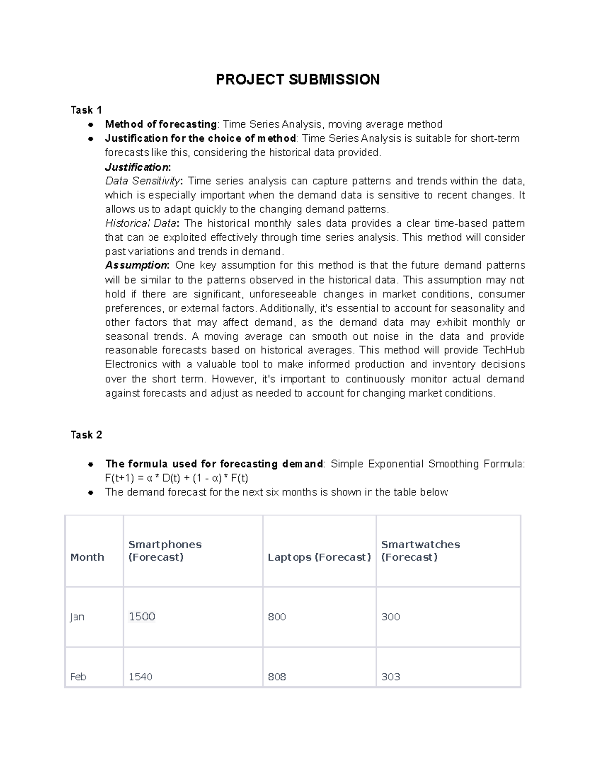 Project+Sample+Template+ - PROJECT SUBMISSION Task 1 Method of ...