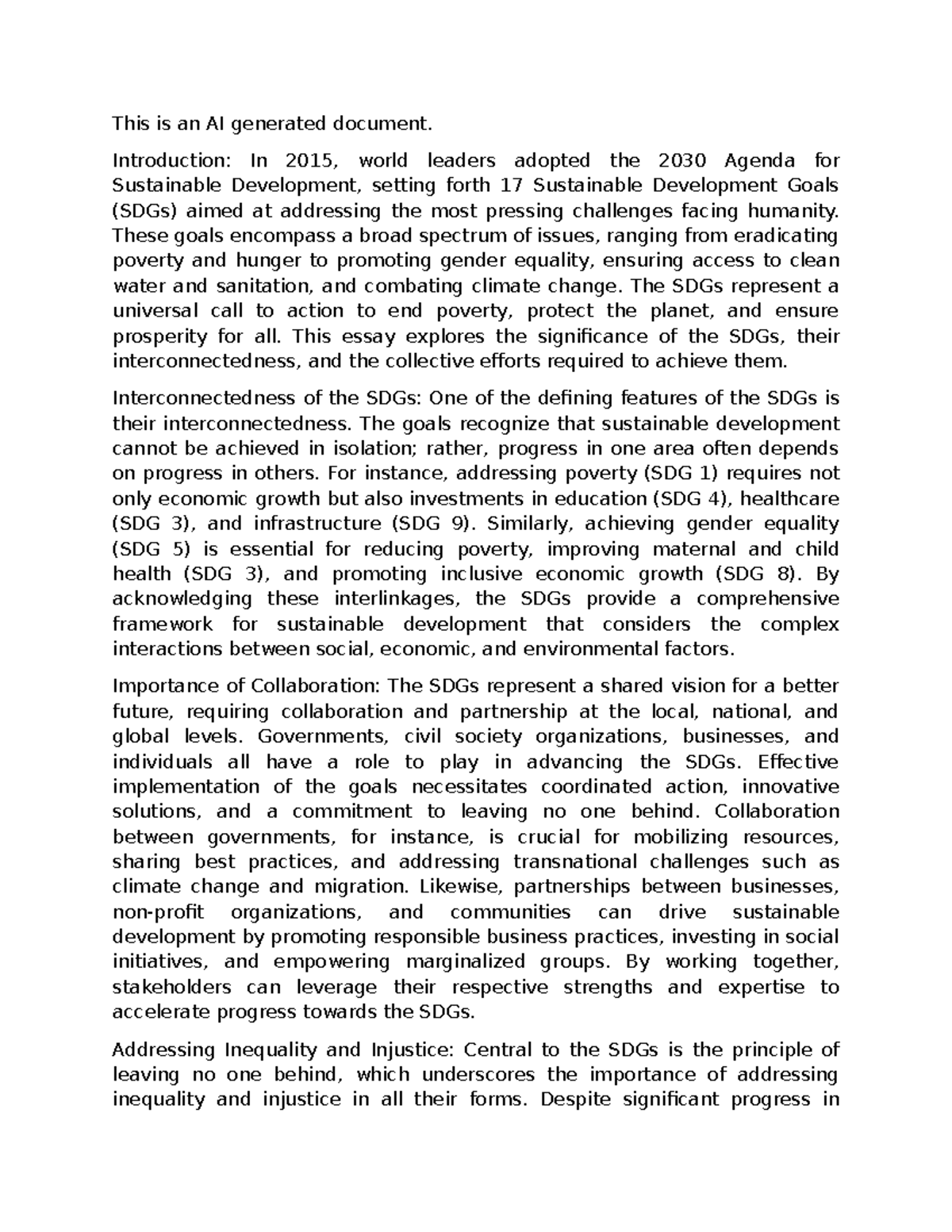 For studocu - This is an AI generated document. Introduction: In 2015 ...