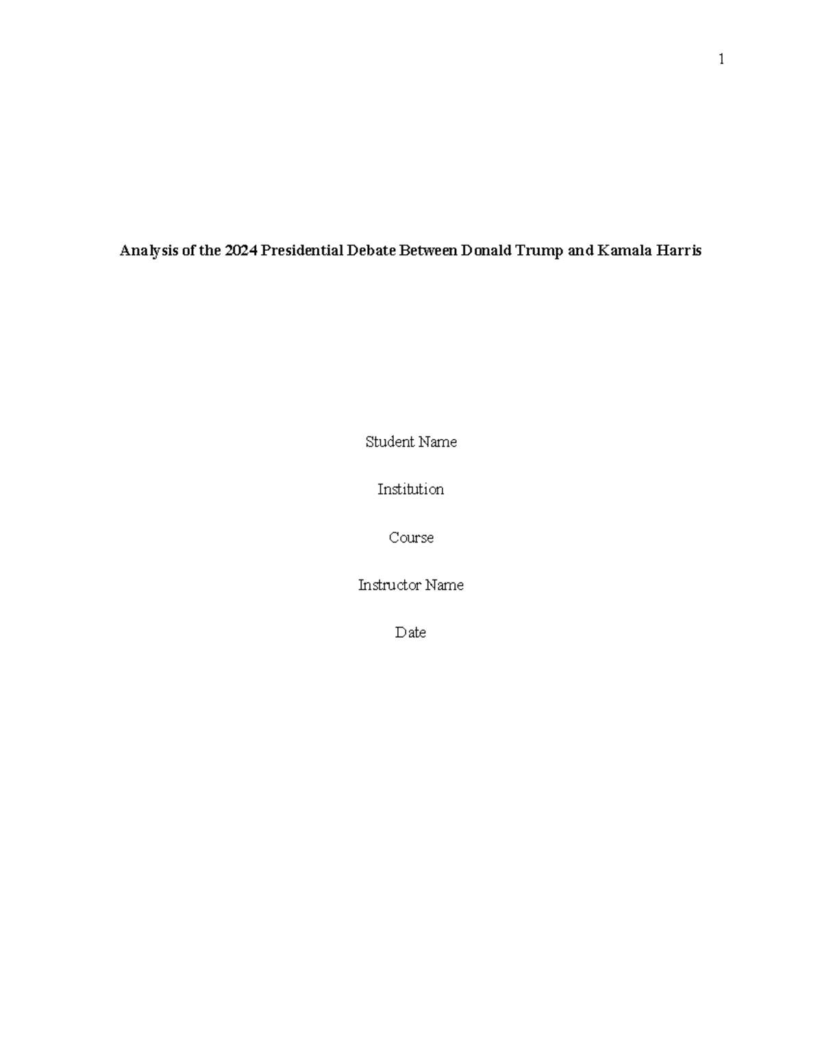 Presidential Debate - National Politics - Analysis of the 2024 ...