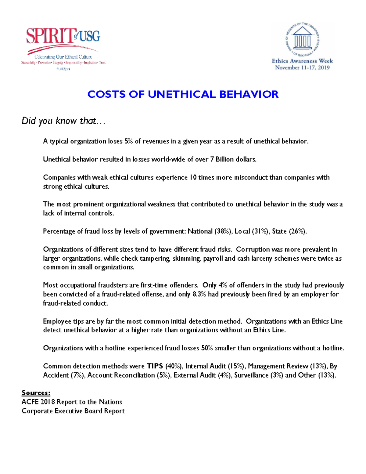 Costs of behavior COSTS OF BEHAVIOR Did you know