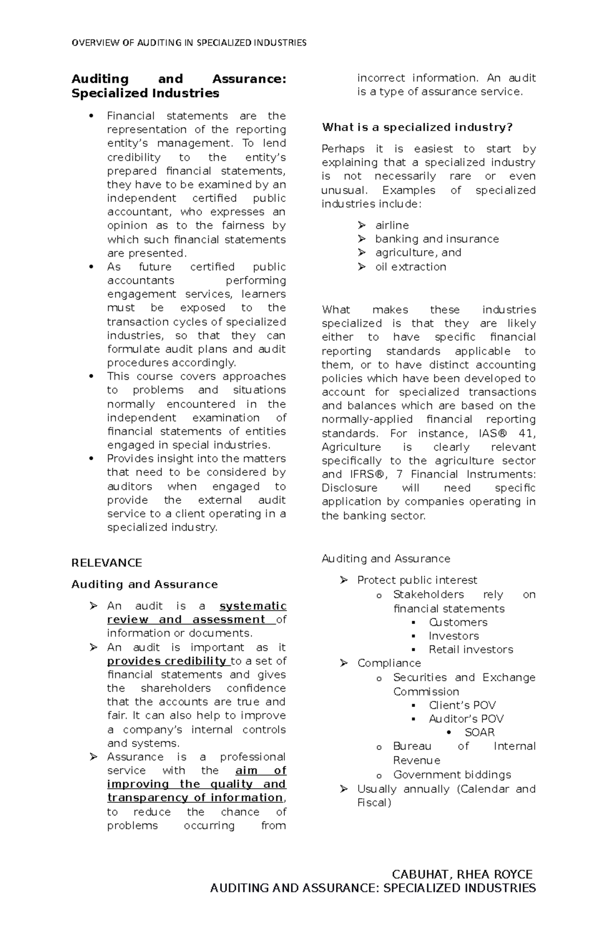 Specialized Industries Specialized IndustriesSpecialized Industries