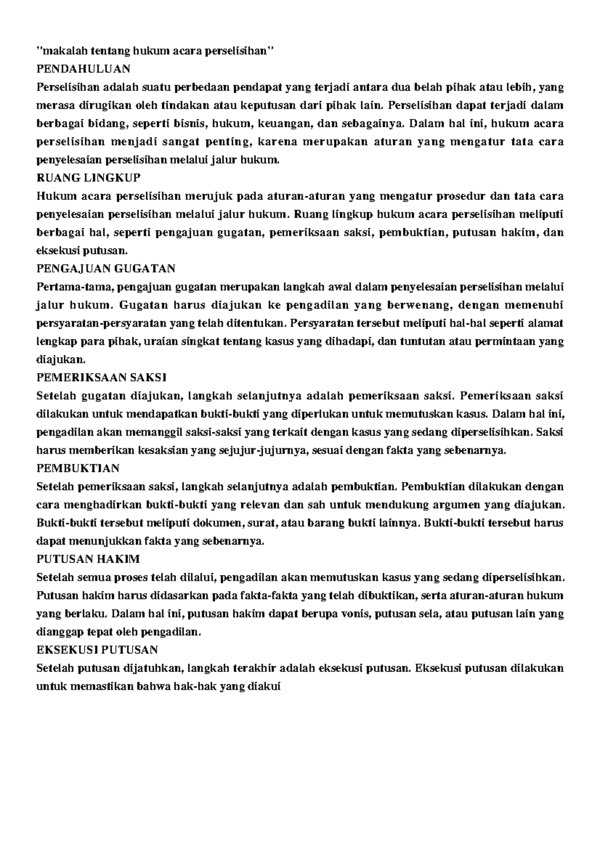 Hukum Acara Perselisihan - "makalah Tentang Hukum Acara Perselisihan ...