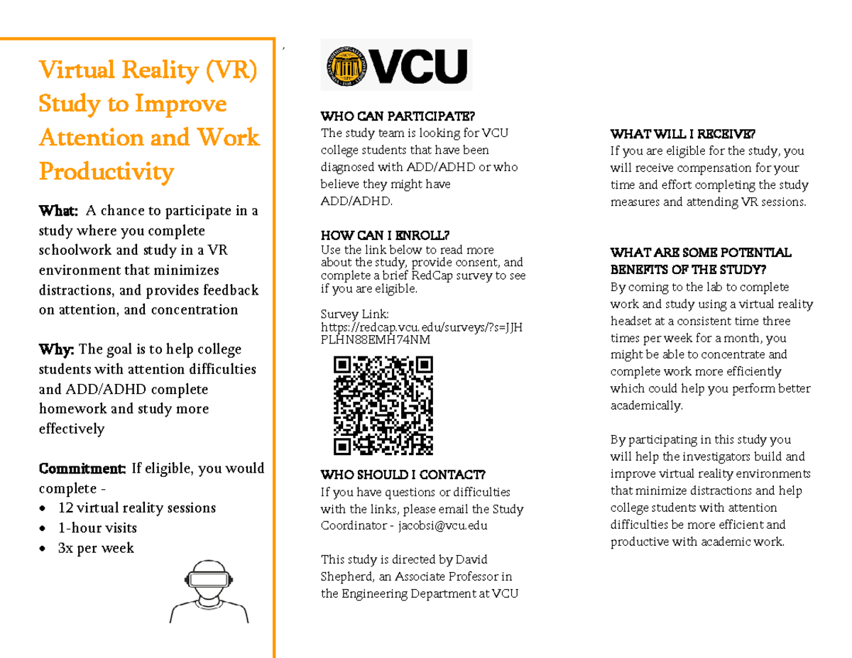 Virtual Reality Study to Improve Attention and Work Productivity