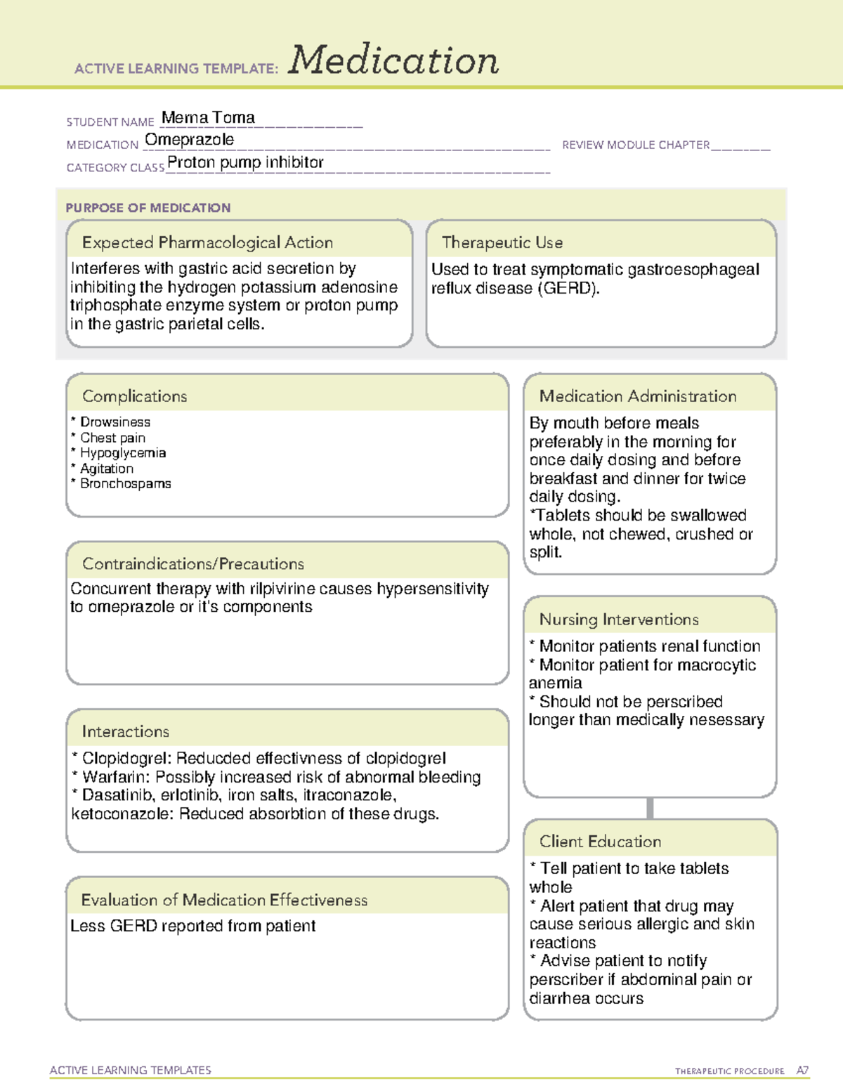 Omeprazole med temp - med temp - ACTIVE LEARNING TEMPLATES THERAPEUTIC ...