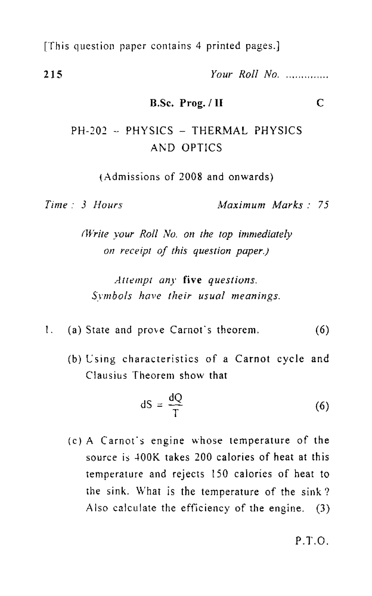 BSC (PROG) II PH-202 Physics Thermal Physics & Optics - BSc. life ...