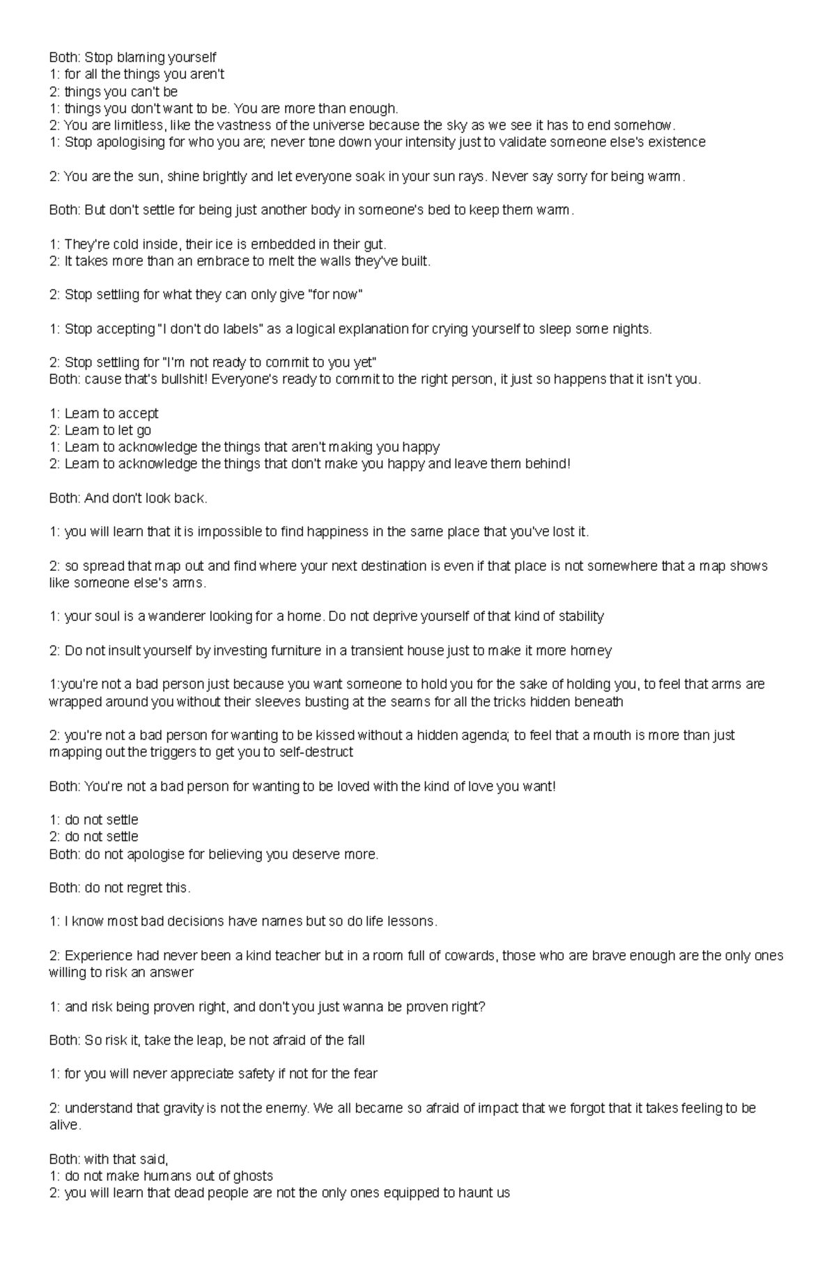 Insanity Compass, essay Both Stop blaming yourself 1 for all the