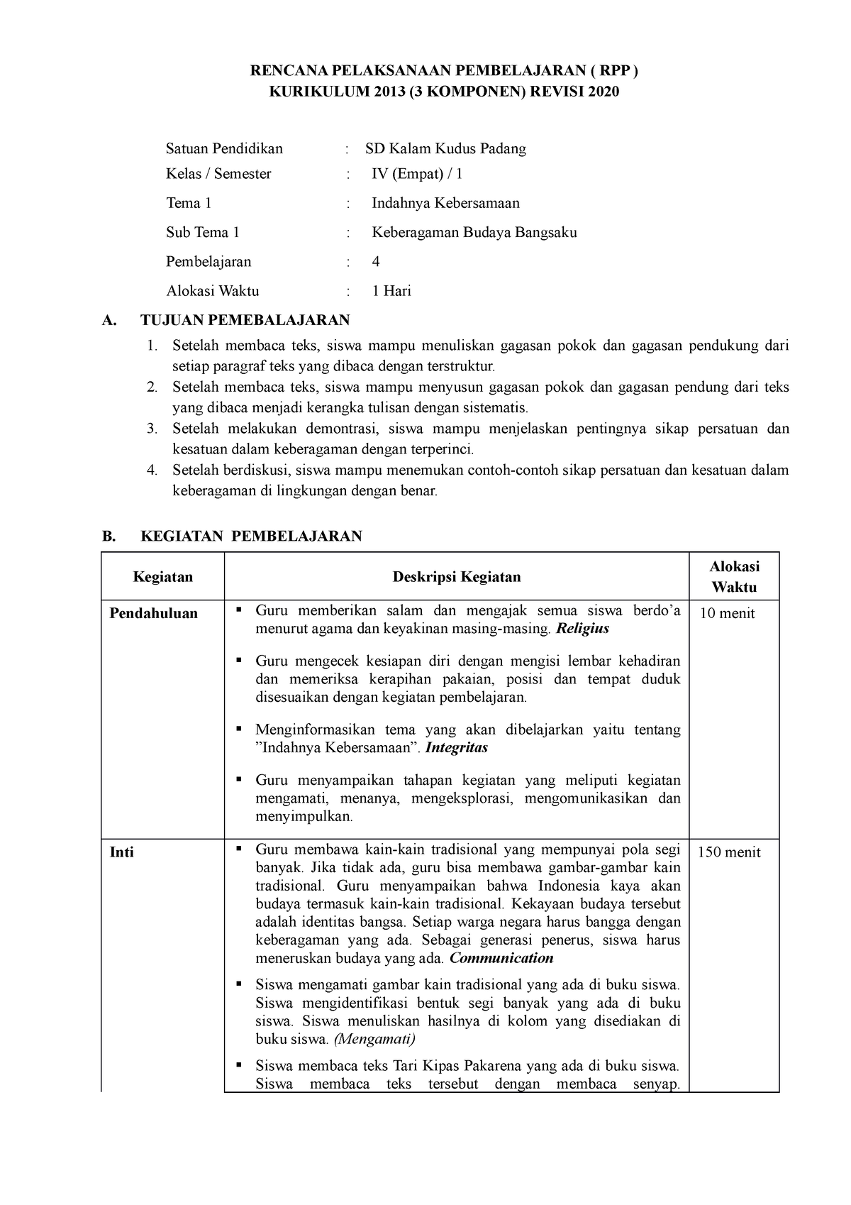 4.1.1.4 - RPP Revisi 2020 (datadikdasmen - RENCANA PELAKSANAAN ...