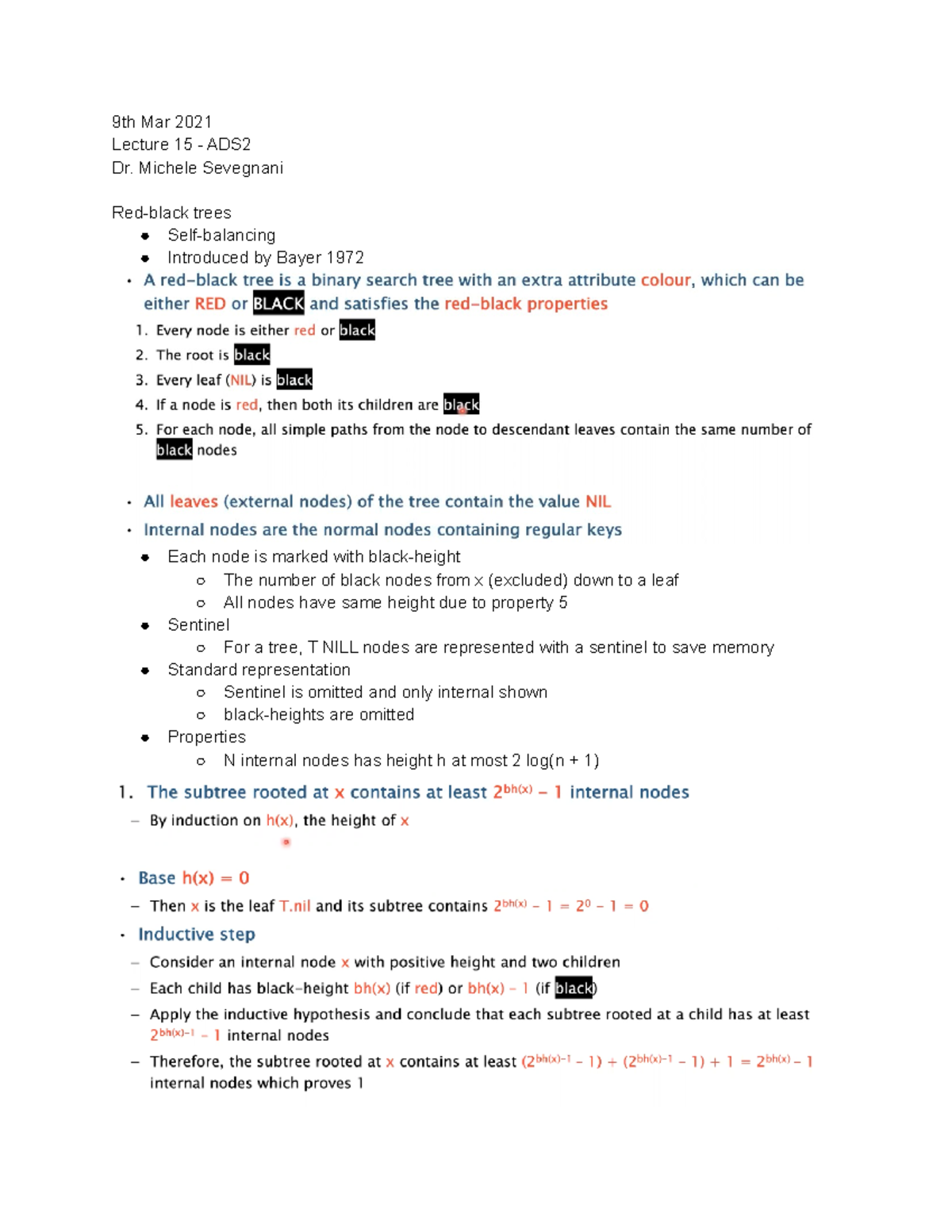 Algorithms and Data Structures Lecture 15 - 9th Mar 2021 - 9th Mar 2021 ...
