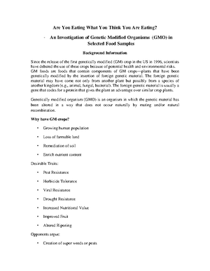Study guide for lab 2 - LAB TWO: DNA Extraction and Electrophoretic ...