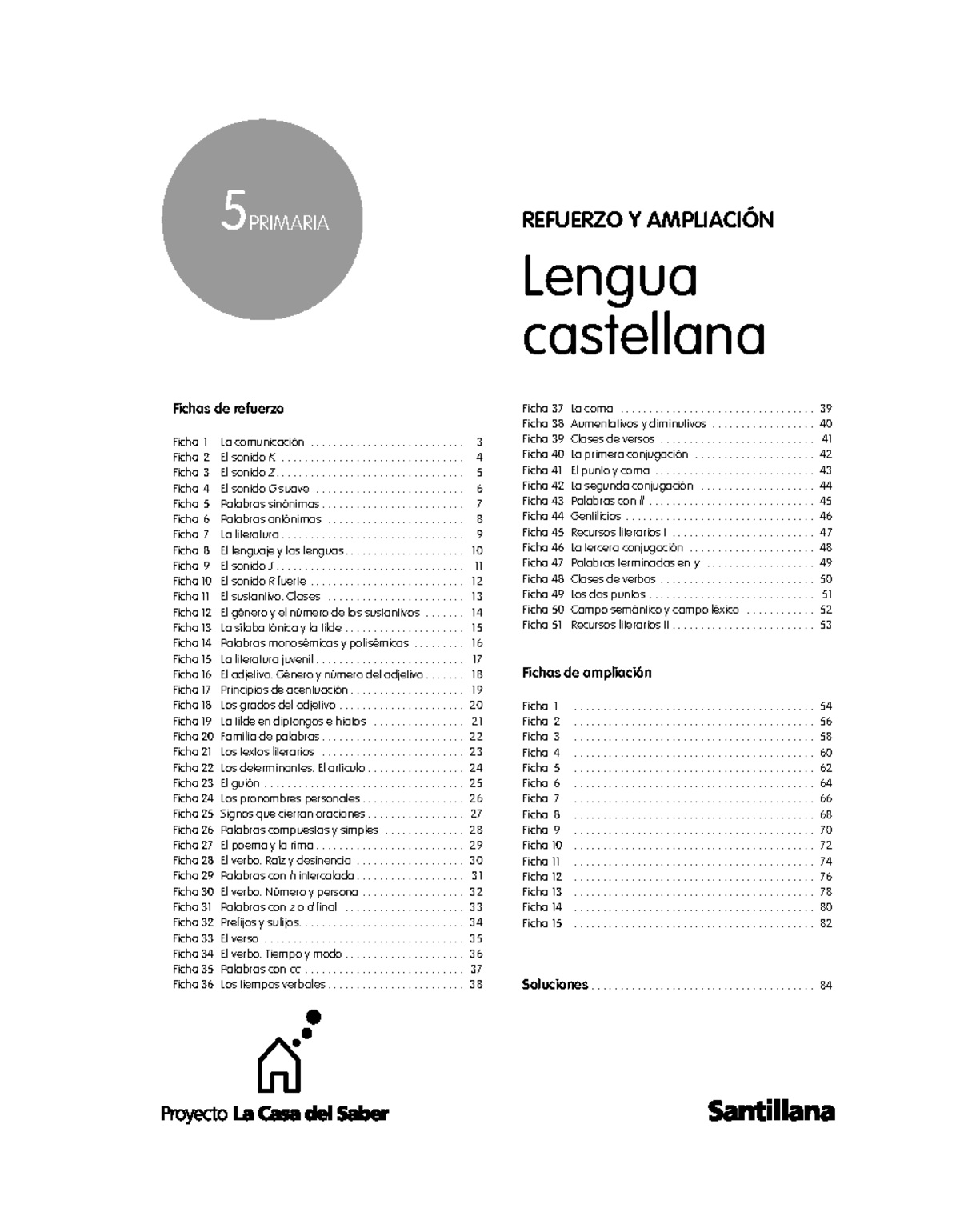 MAS Santillana Lengua 5 - Lengua Castellana 5 PRIMARIA REFUERZO Y ...