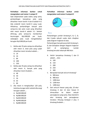 Soal Latihan PK Dan Penalaran Matematika - 1. Jika 𝑎𝑏 + 𝑐𝑑 = 16 Dan 𝑎𝑐 ...