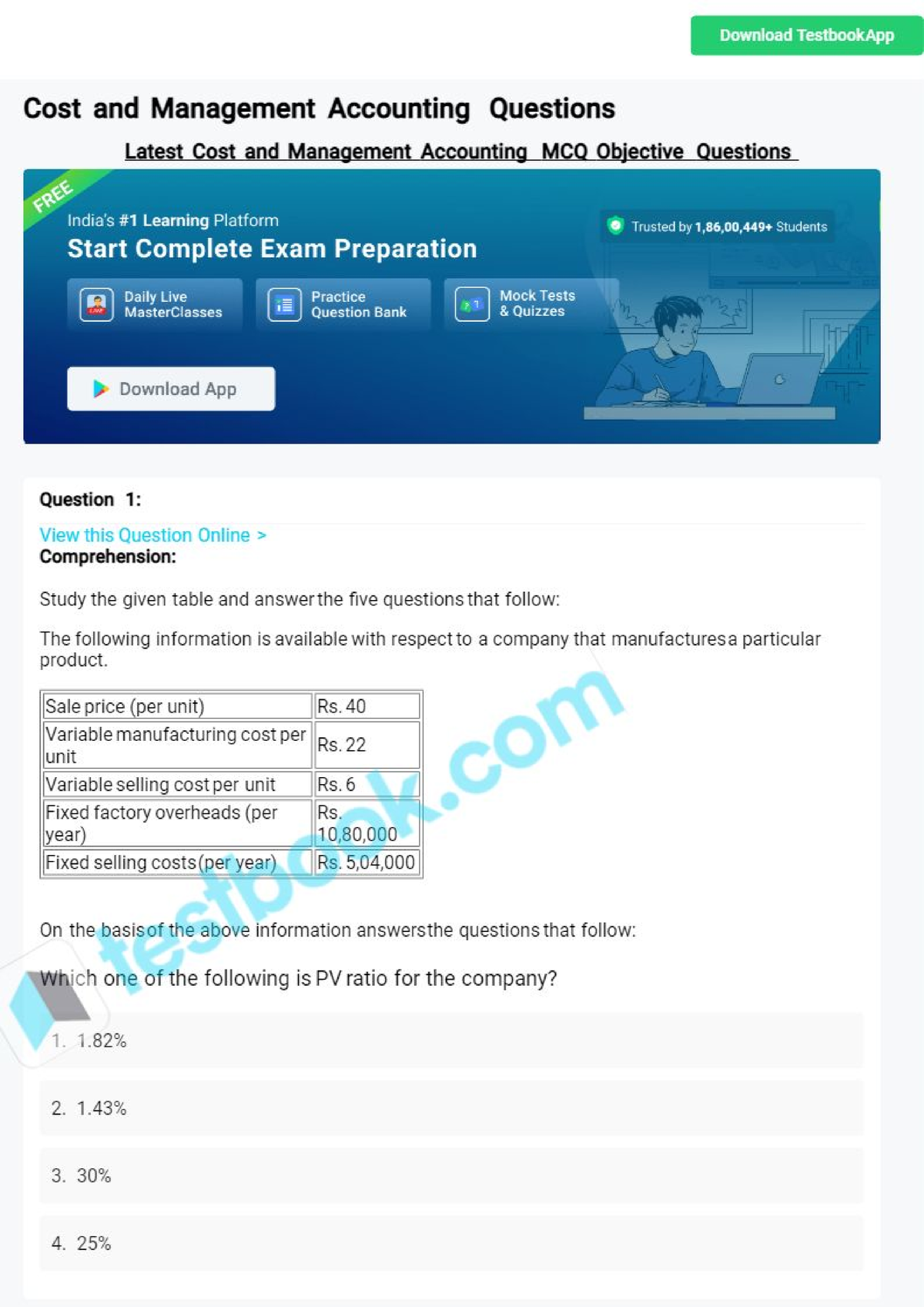 Mcq On Cost And Management Accounting - Management - Studocu