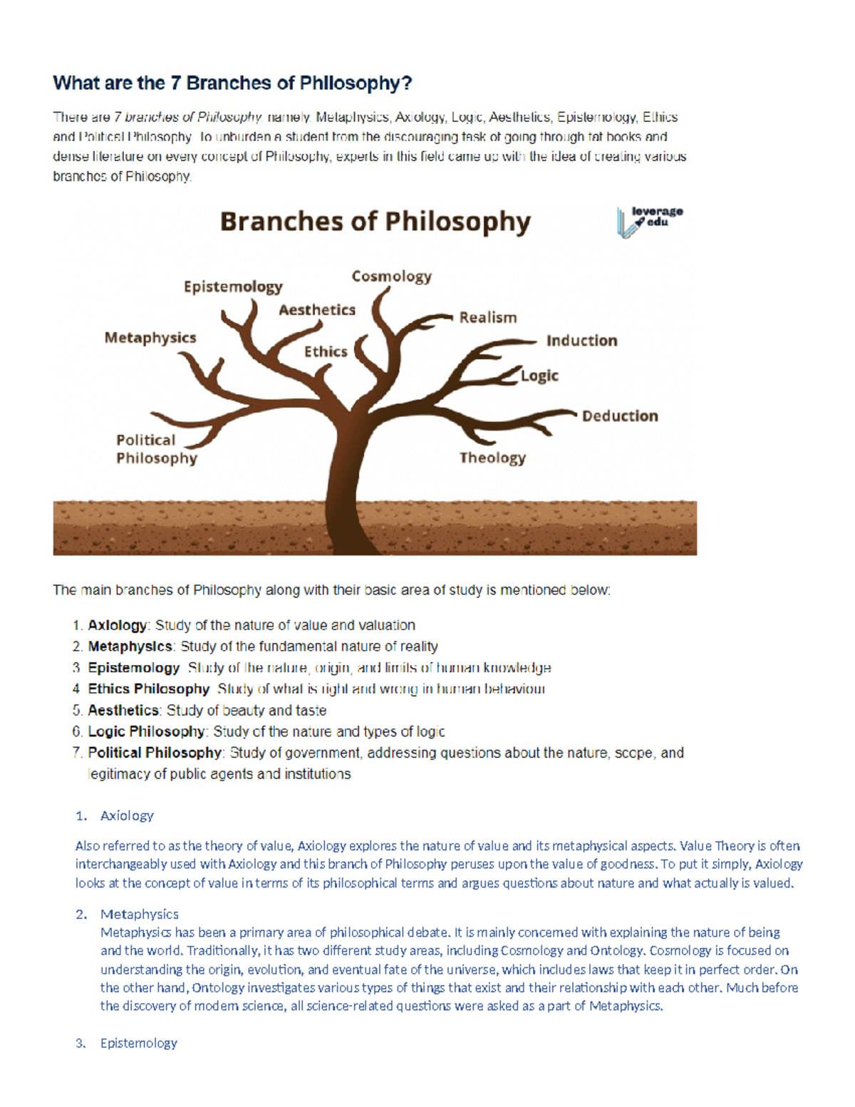 Ge10 - Branches of Philosophy and Social Science - 1. Axiology Also ...