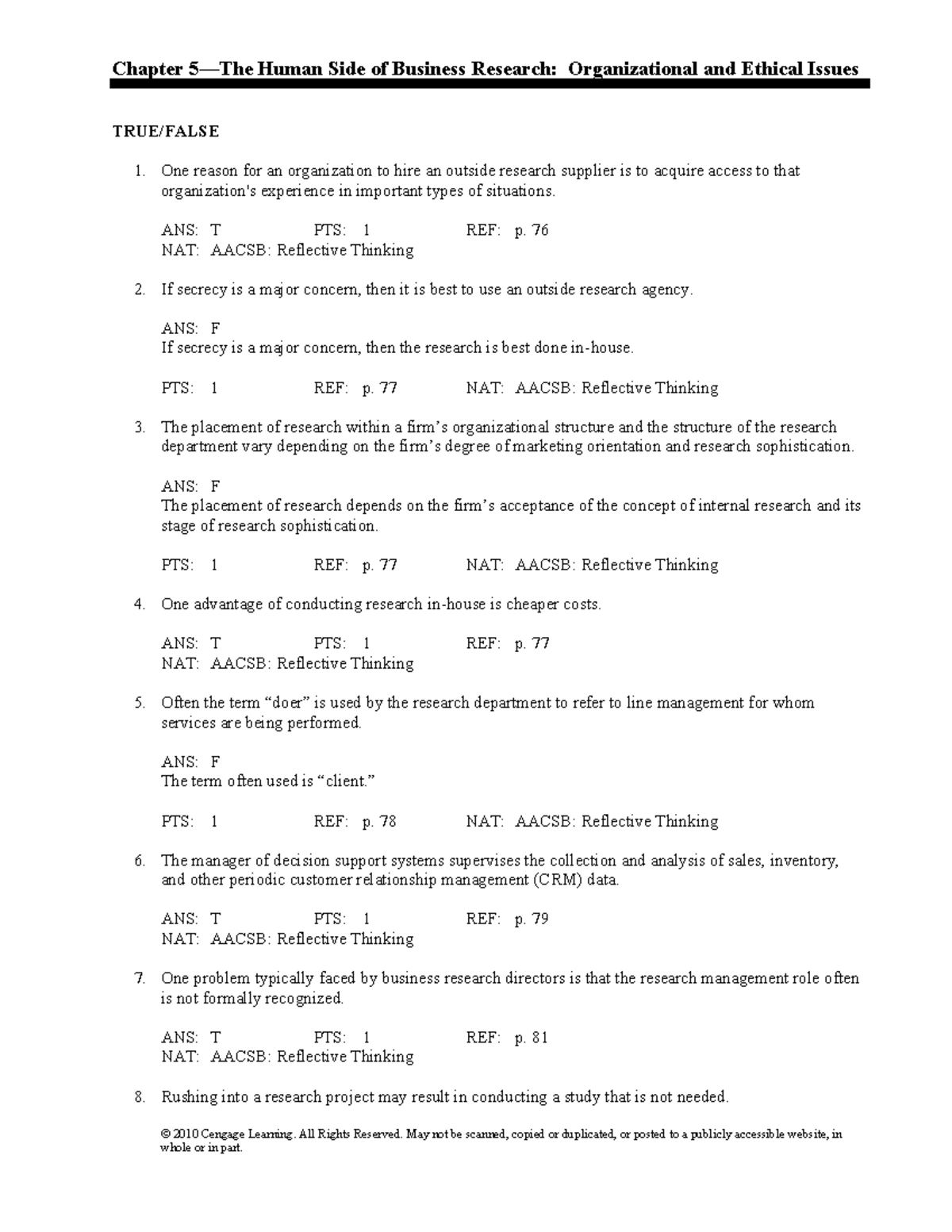 Ch5 - Ch1 - © 2010 Cengage Learning. All Rights Reserved. May not be ...