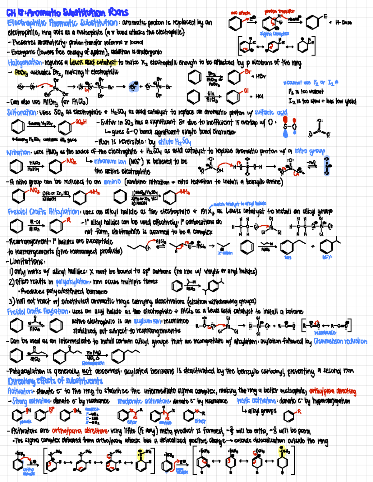Ch 18 Aromatic rxns - Cartaya - CH18:Aromatic Substitution Rxns not ...