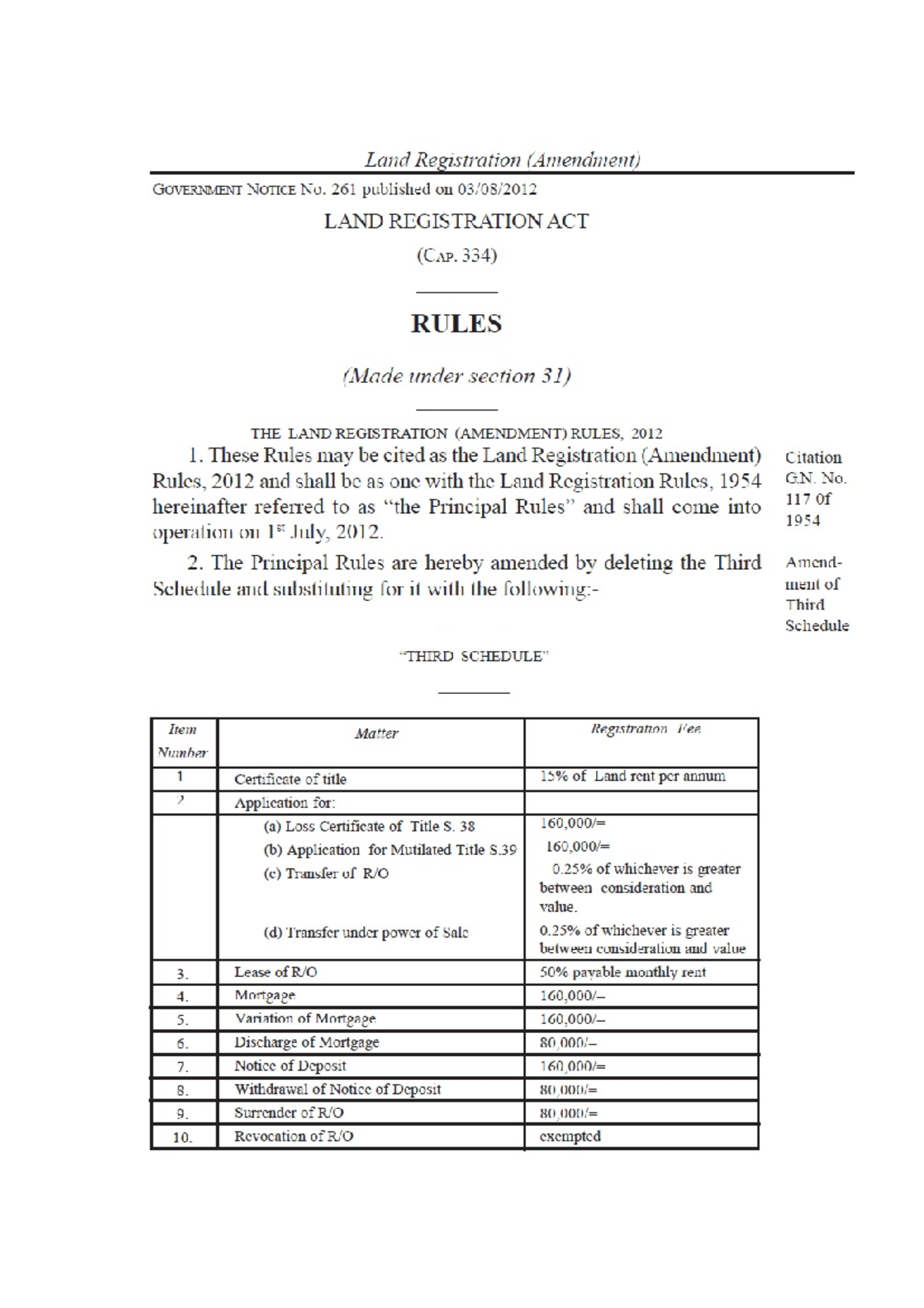 Rules for land registration act Law of trust and succession Studocu