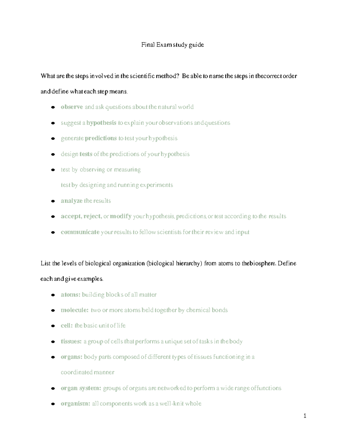 Final Exam study guide 1 - Final Exam study guide What are the steps ...