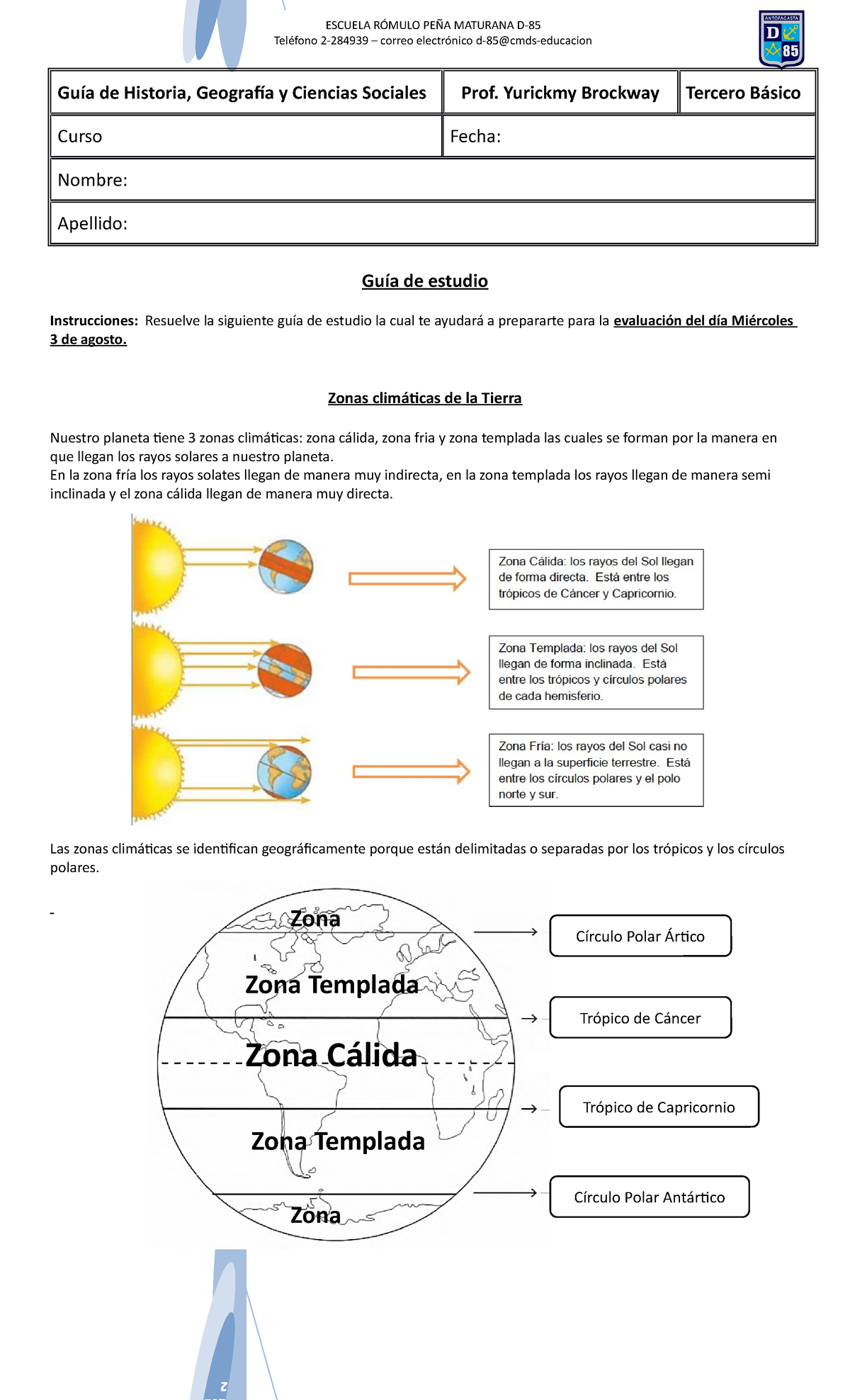 Guía De Historia 3º Zonas Climaticas 2 Guía De Historia Geografía Y Ciencias Sociales Prof 7744