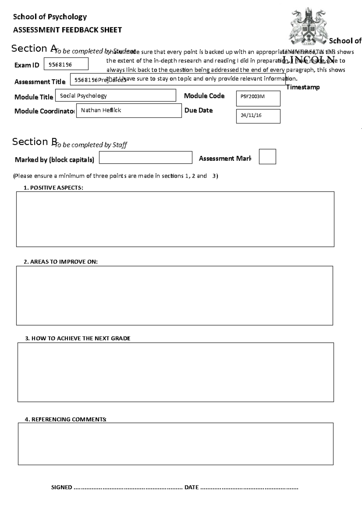 Socialessaydone - Grade: 75 - Assessment Mark HOW TO ACHIEVE THE NEXT ...