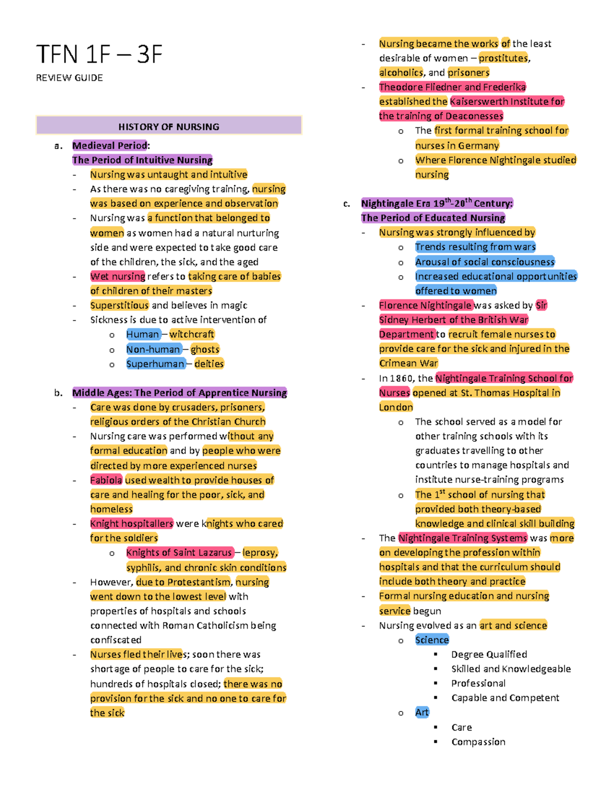 TFN Finals Reviewer - TFN 1F 3 3F REVIEW GUIDE a. Medieval Period: The ...