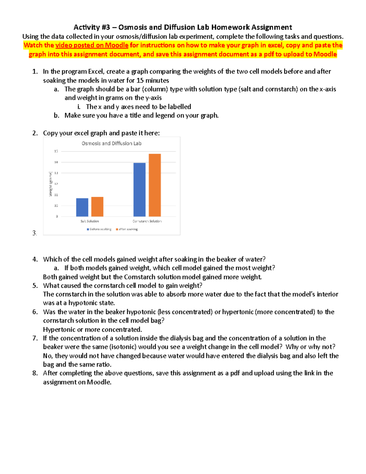 Lab Graph - Activity #3 – Osmosis and Diffusion Lab Homework Assignment ...