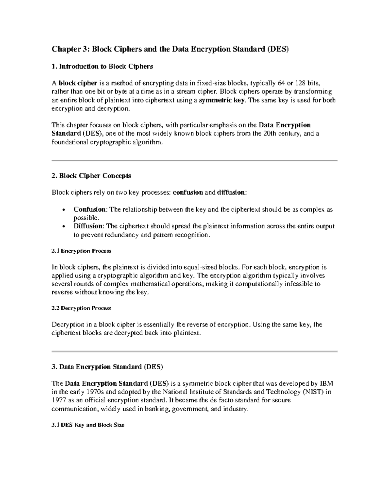 Chapter 3 Block Ciphers and the Date Encryption Standar - Chapter 3 ...